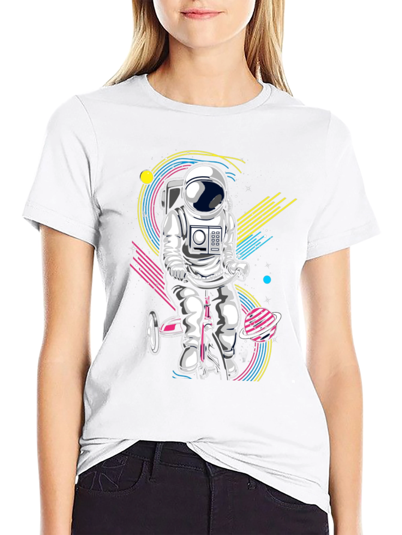 Astronaut on Tricycle Graphic T-Shirt