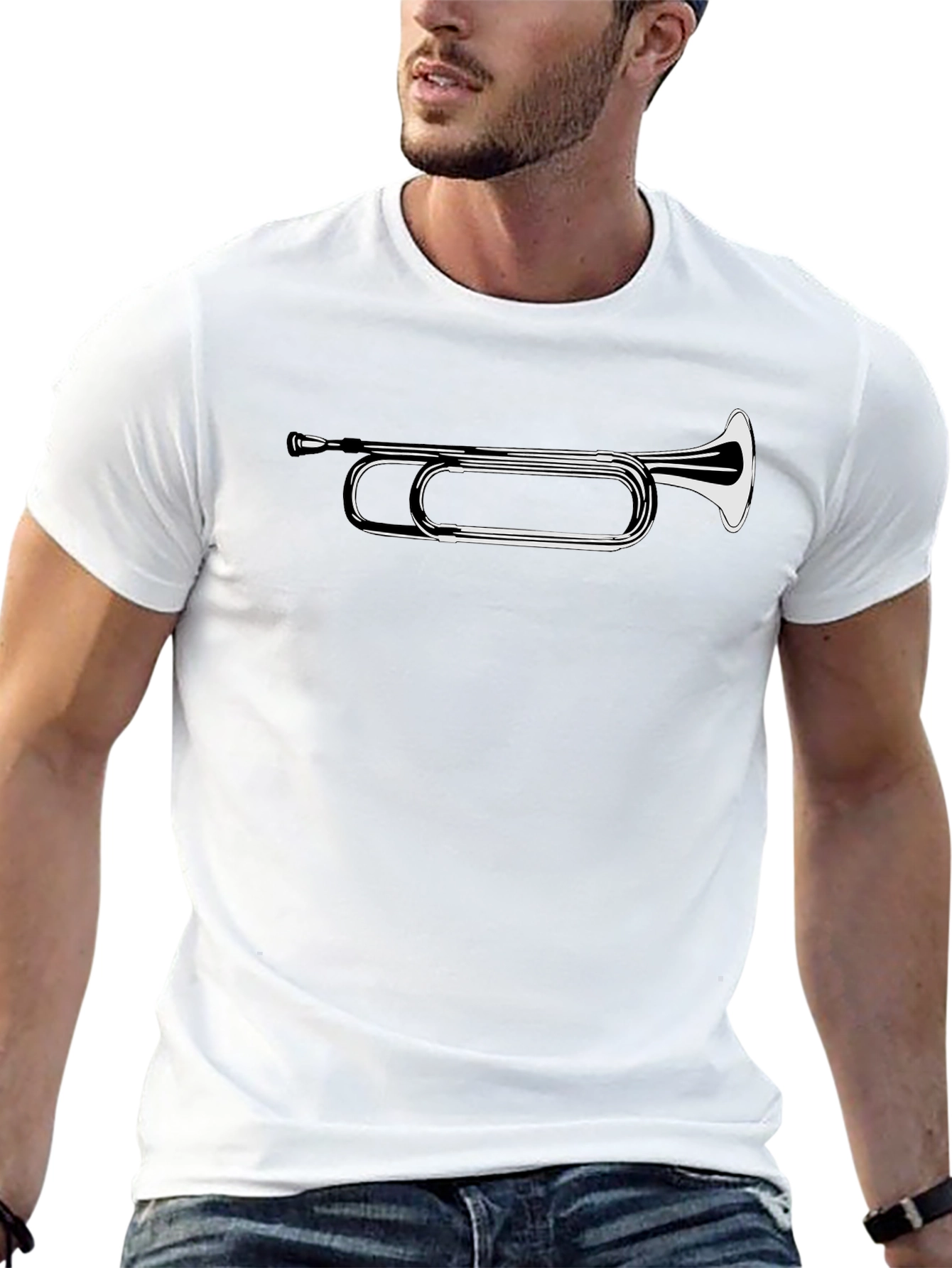 Bugle Graphic Tee - Black Casual T-Shirt