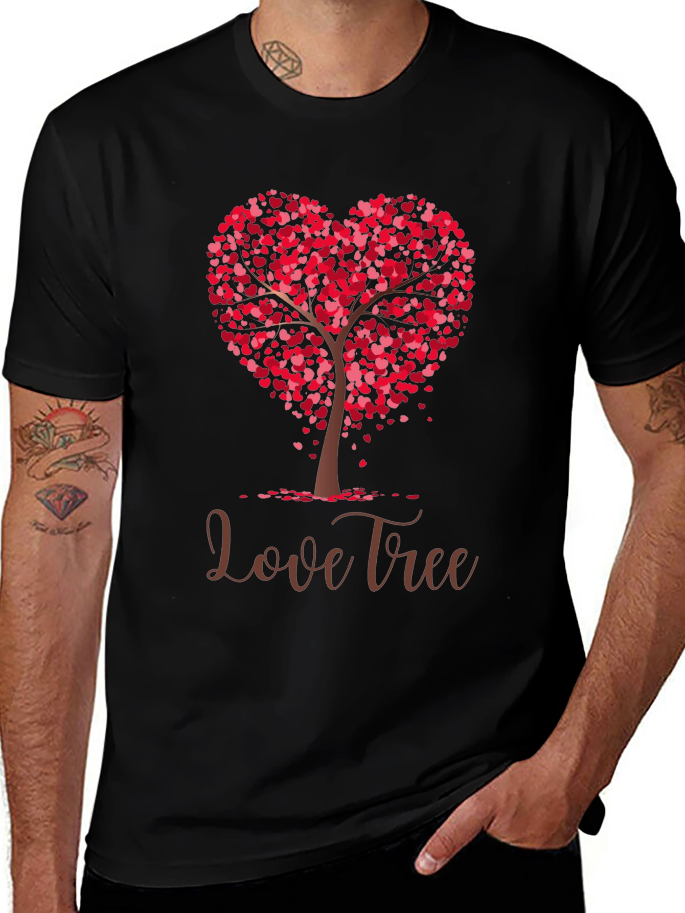 Love Tree Graphic Tee - Heart Design