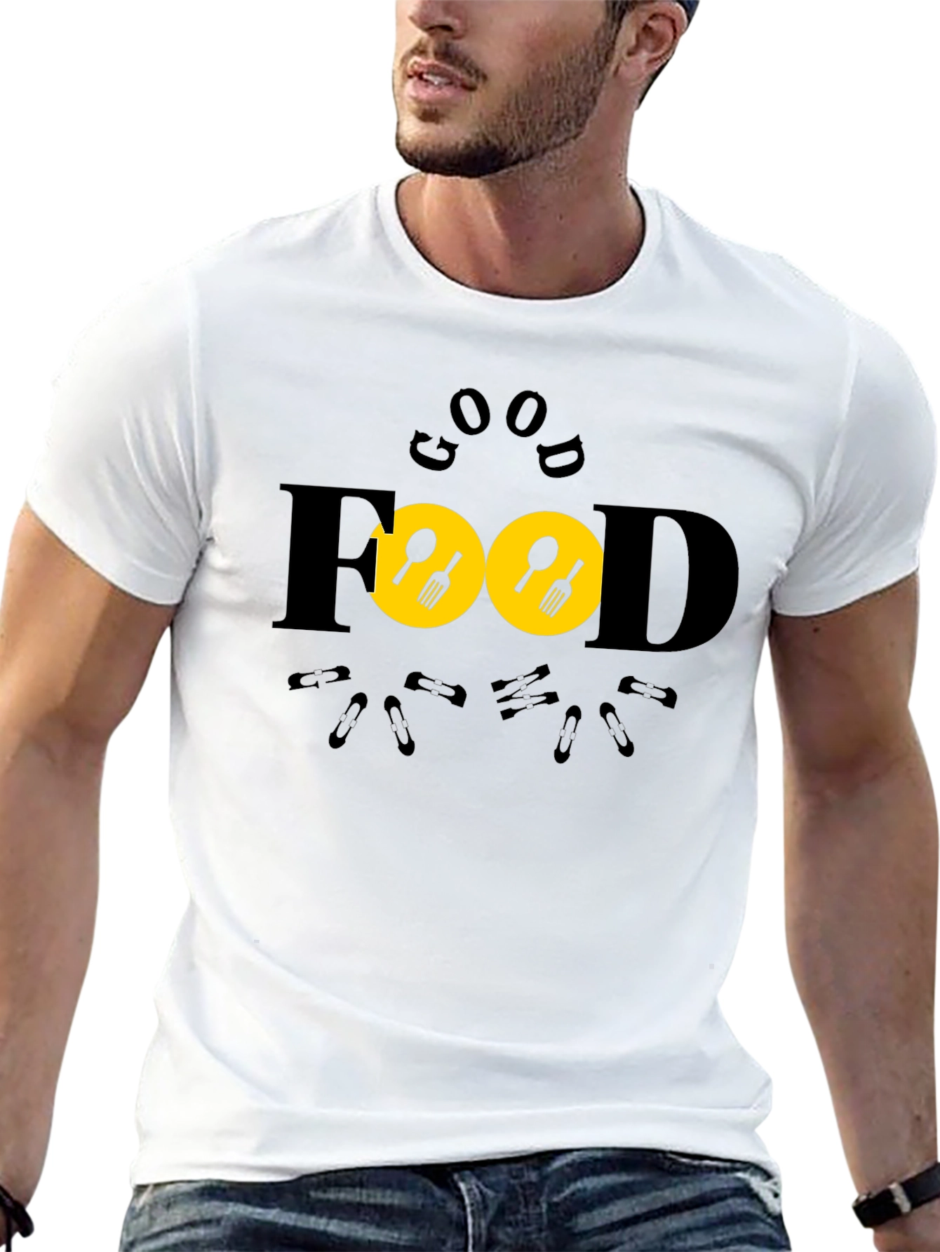 Good Food Black T-Shirt -  Unique Design