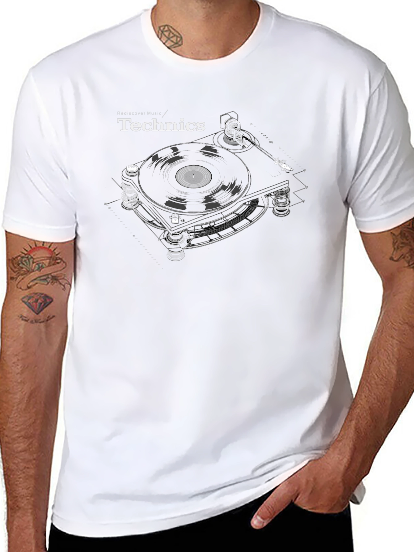 Technics Turntable Graphic T-Shirt - Classic DJ Style