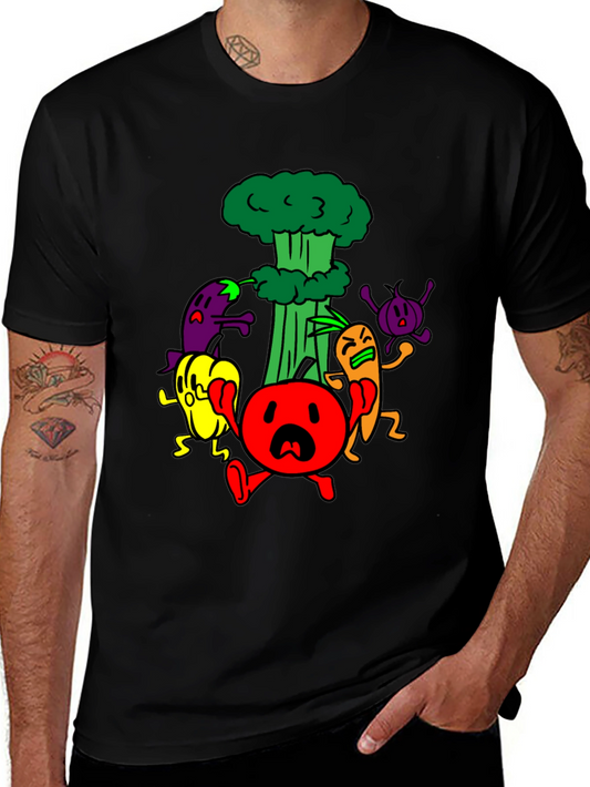 Cartoon Vegetable Panic T-Shirt