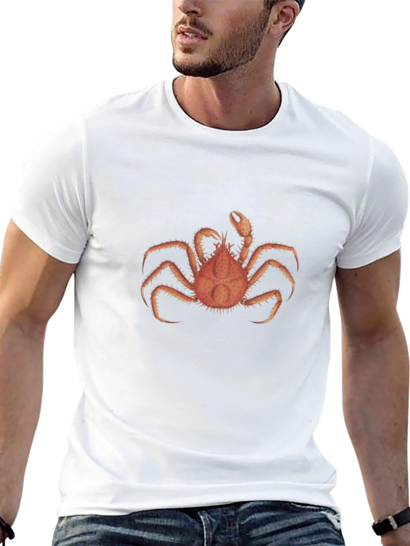 Crab Graphic Tee - Soft Black Cotton T-Shirt