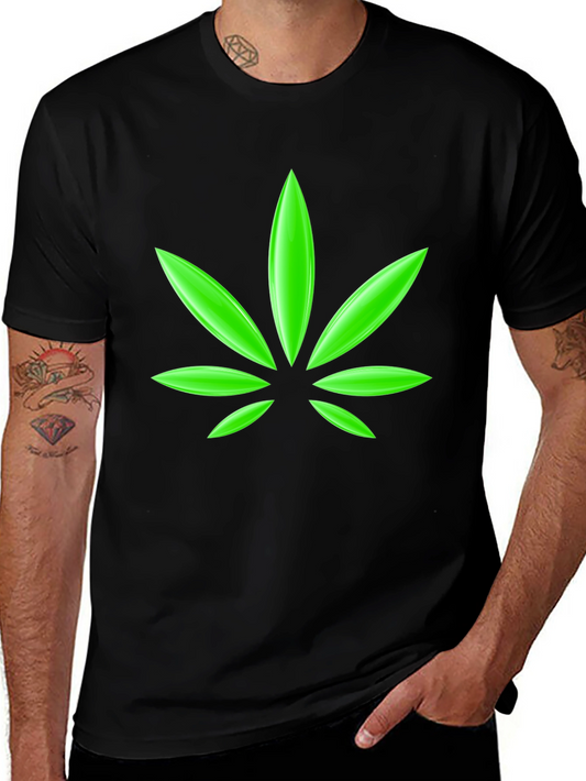 Cannabis Leaf Graphic T-Shirt - Casual Comfort