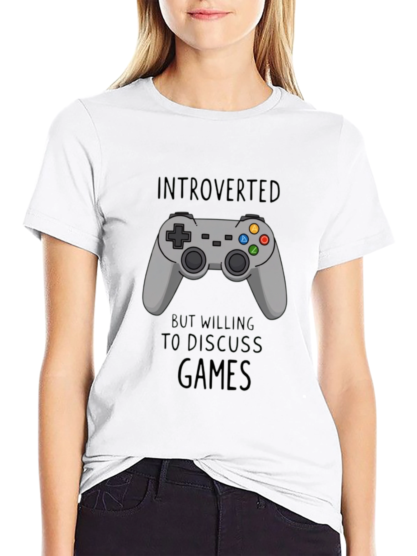 Introverted Gamer T-Shirt - Black - Controller Design