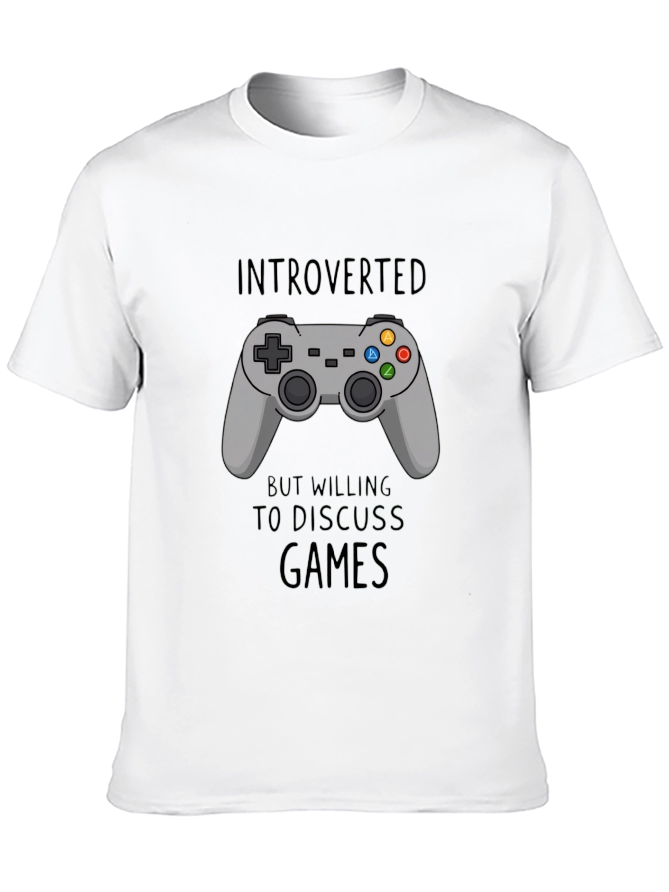 Introverted Gamer T-Shirt - Black - Controller Design