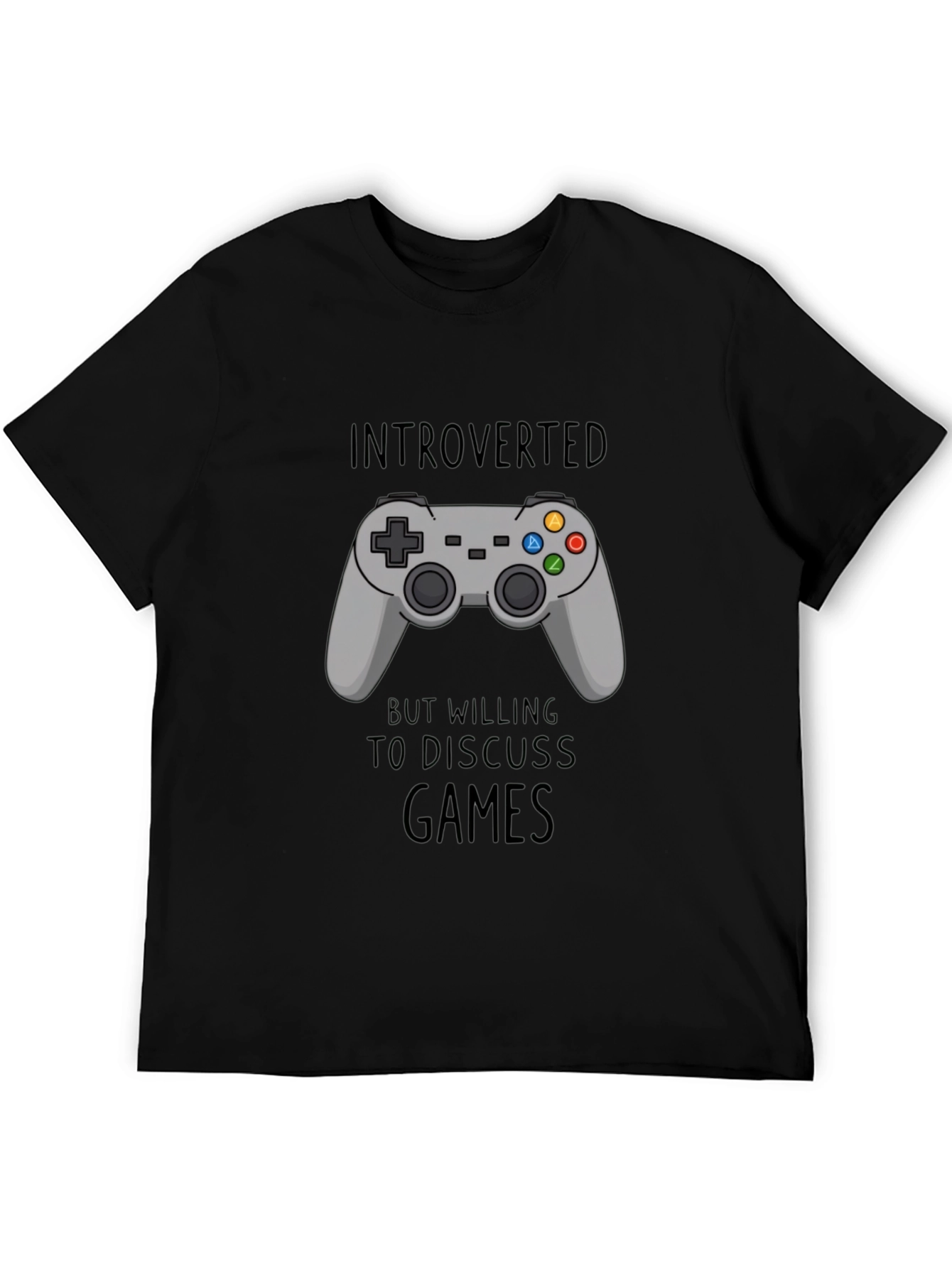 Introverted Gamer T-Shirt - Black - Controller Design