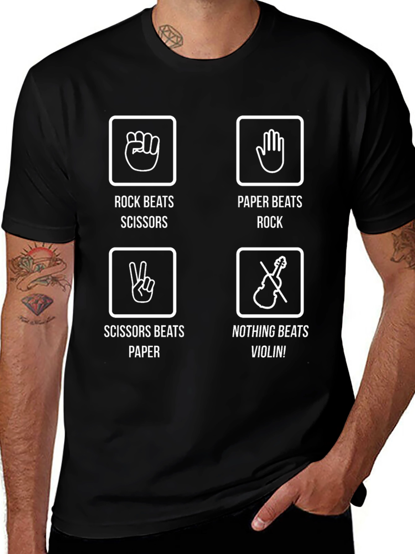 Rock Paper Scissors Violin T-Shirt