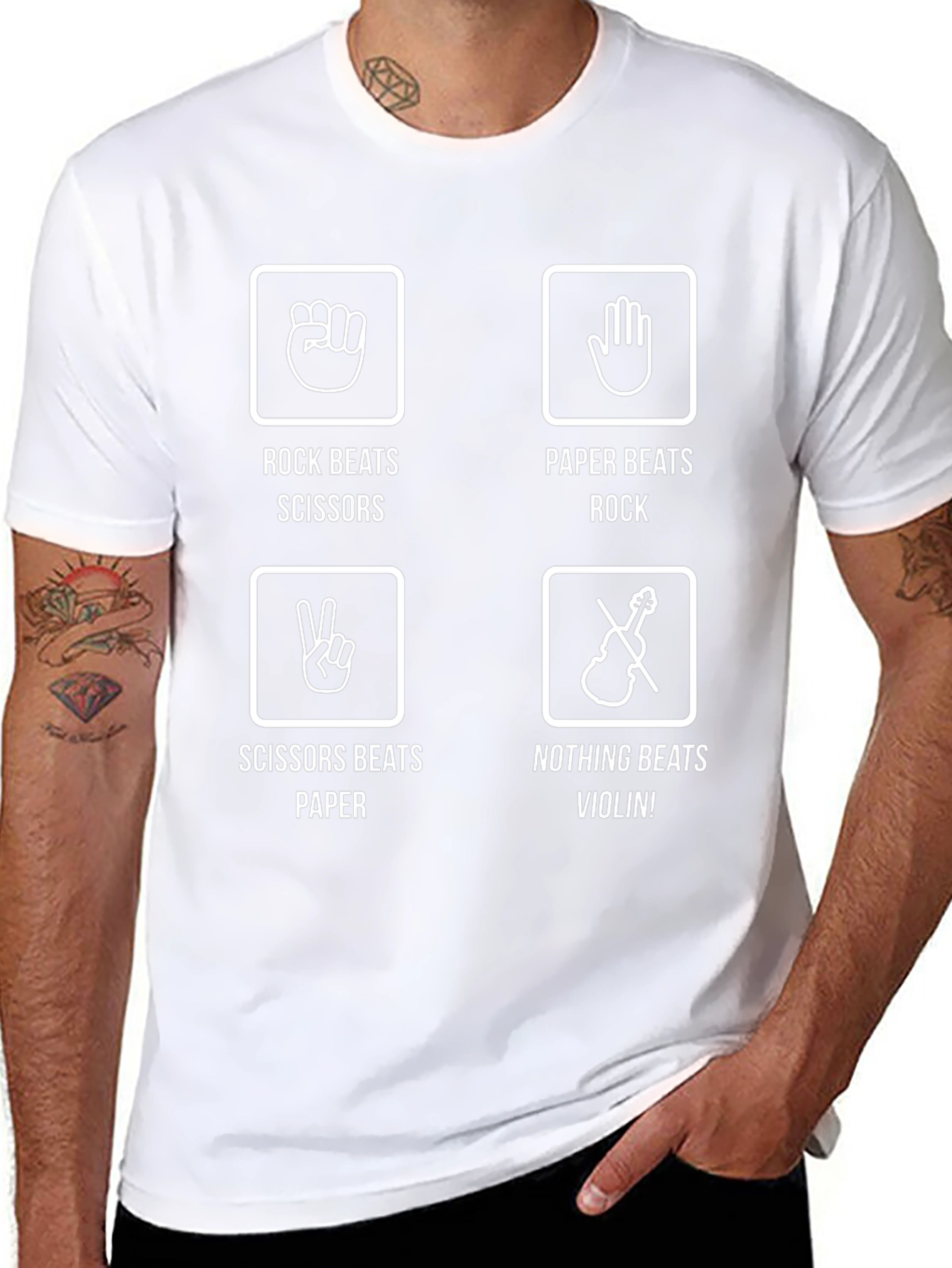 Rock Paper Scissors Violin T-Shirt