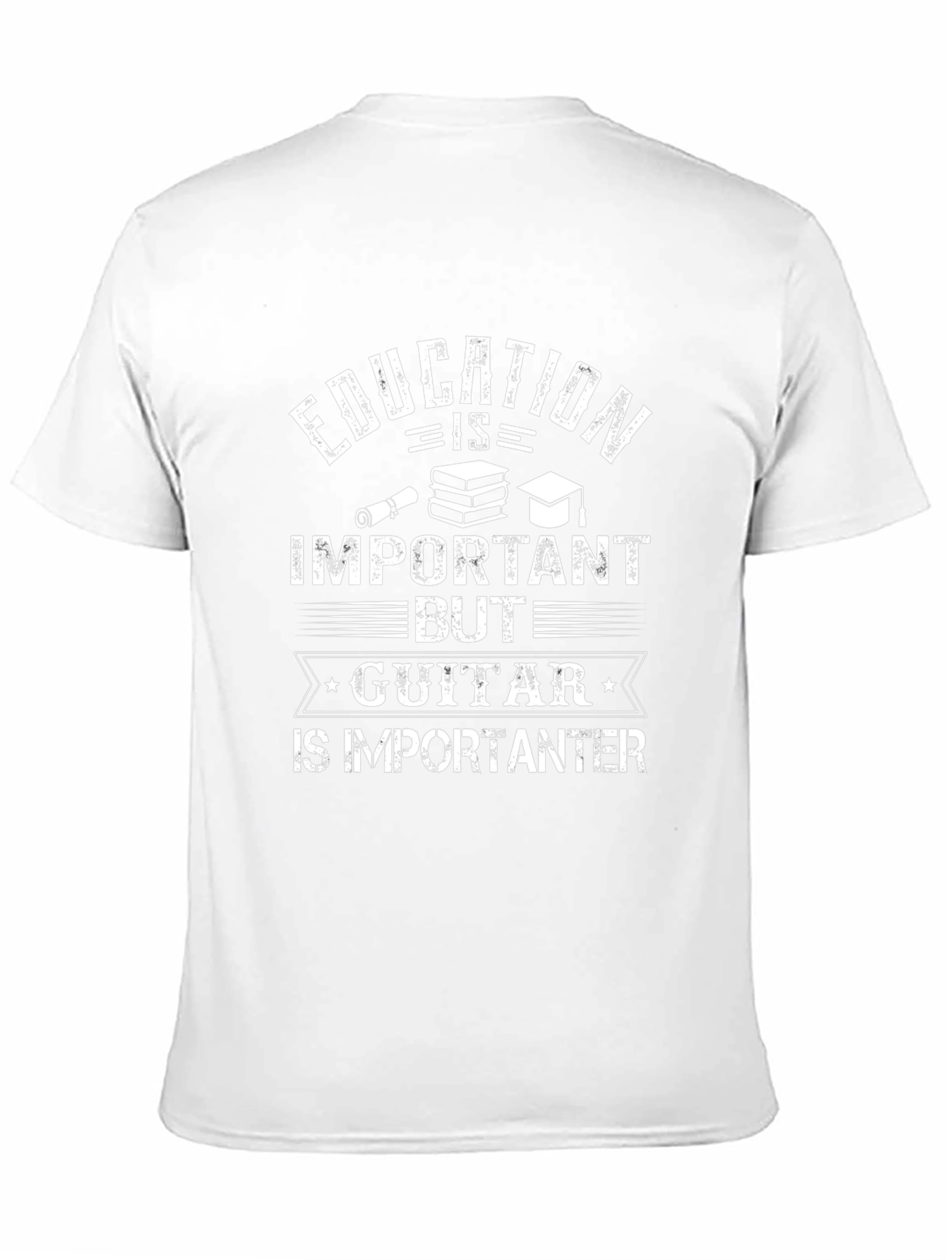 Education vs Guitar Tee - Funny Musician T-Shirt
