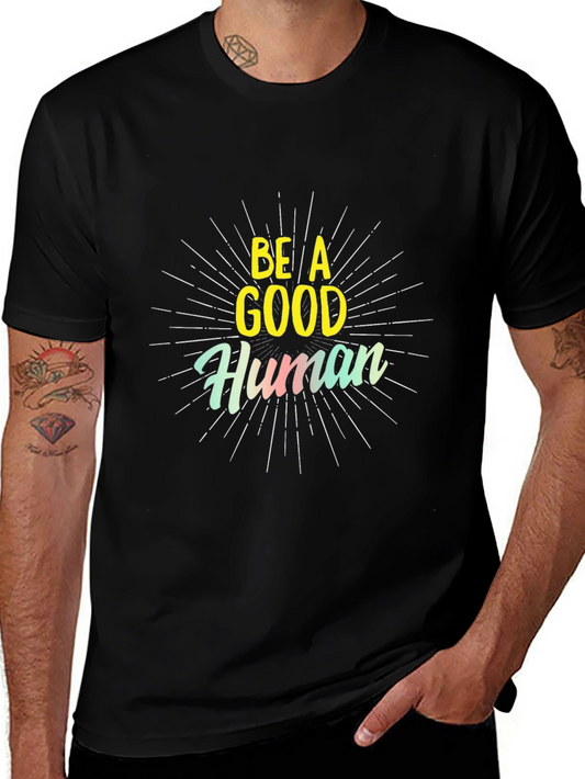 Be A Good Human Black Graphic Tee