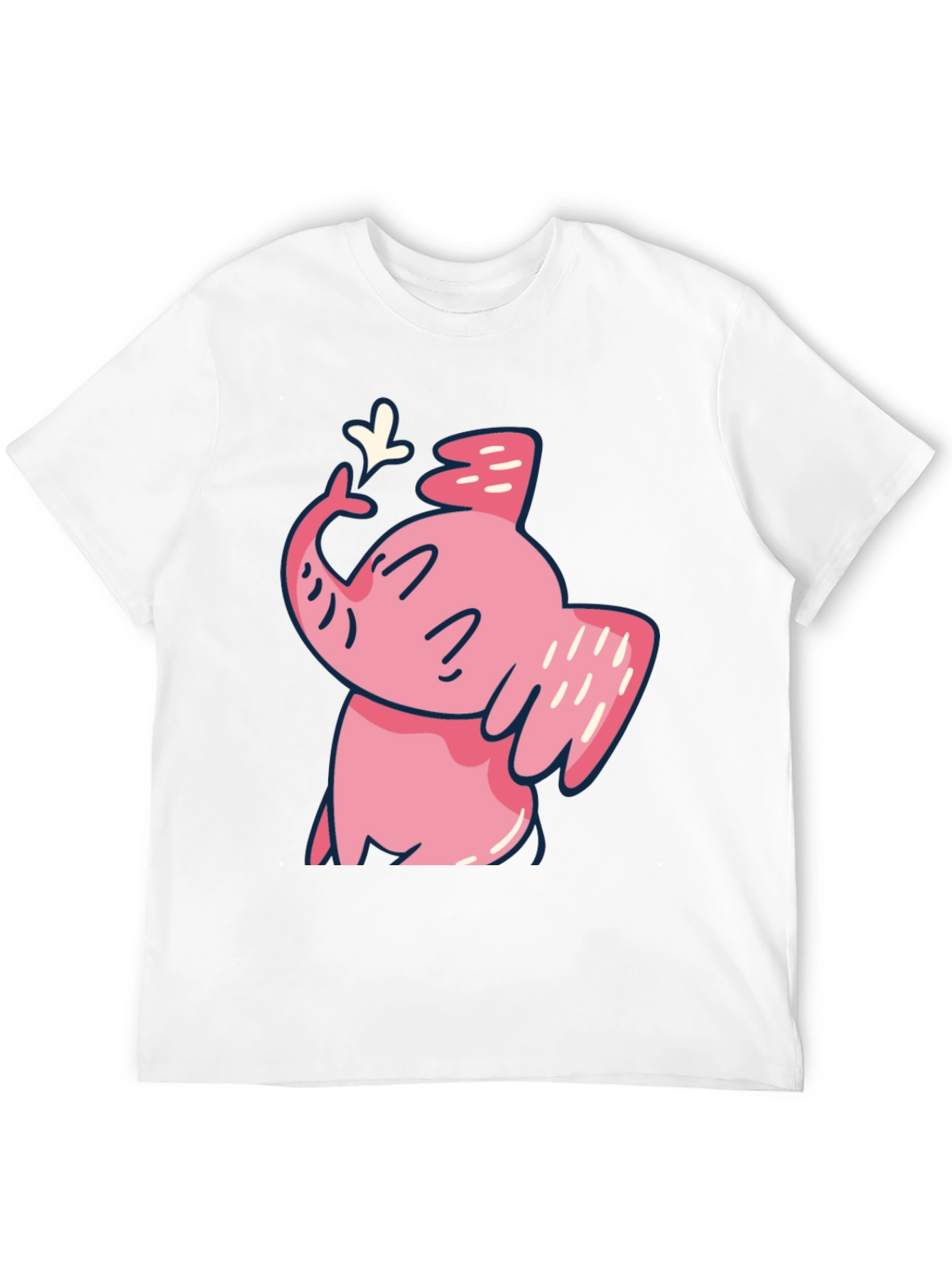 Cute Pink Elephant Graphic T-Shirt