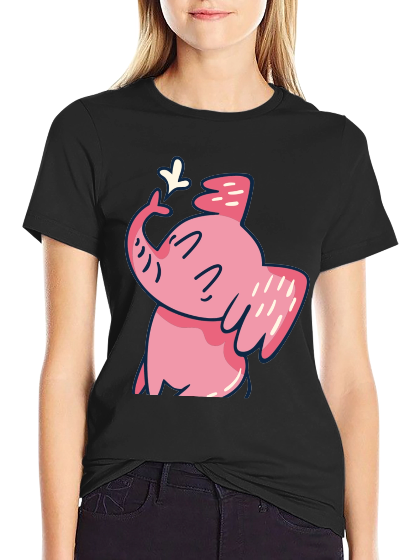 Cute Pink Elephant Graphic T-Shirt
