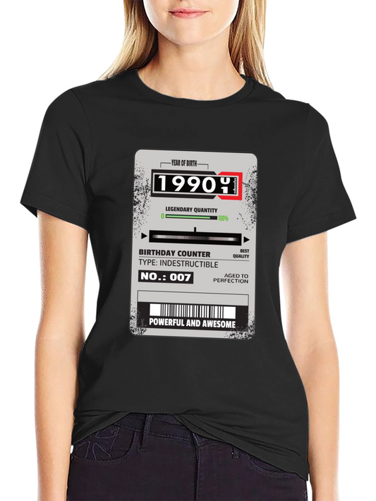 1990 Birthday T-Shirt - Powerful & Awesome