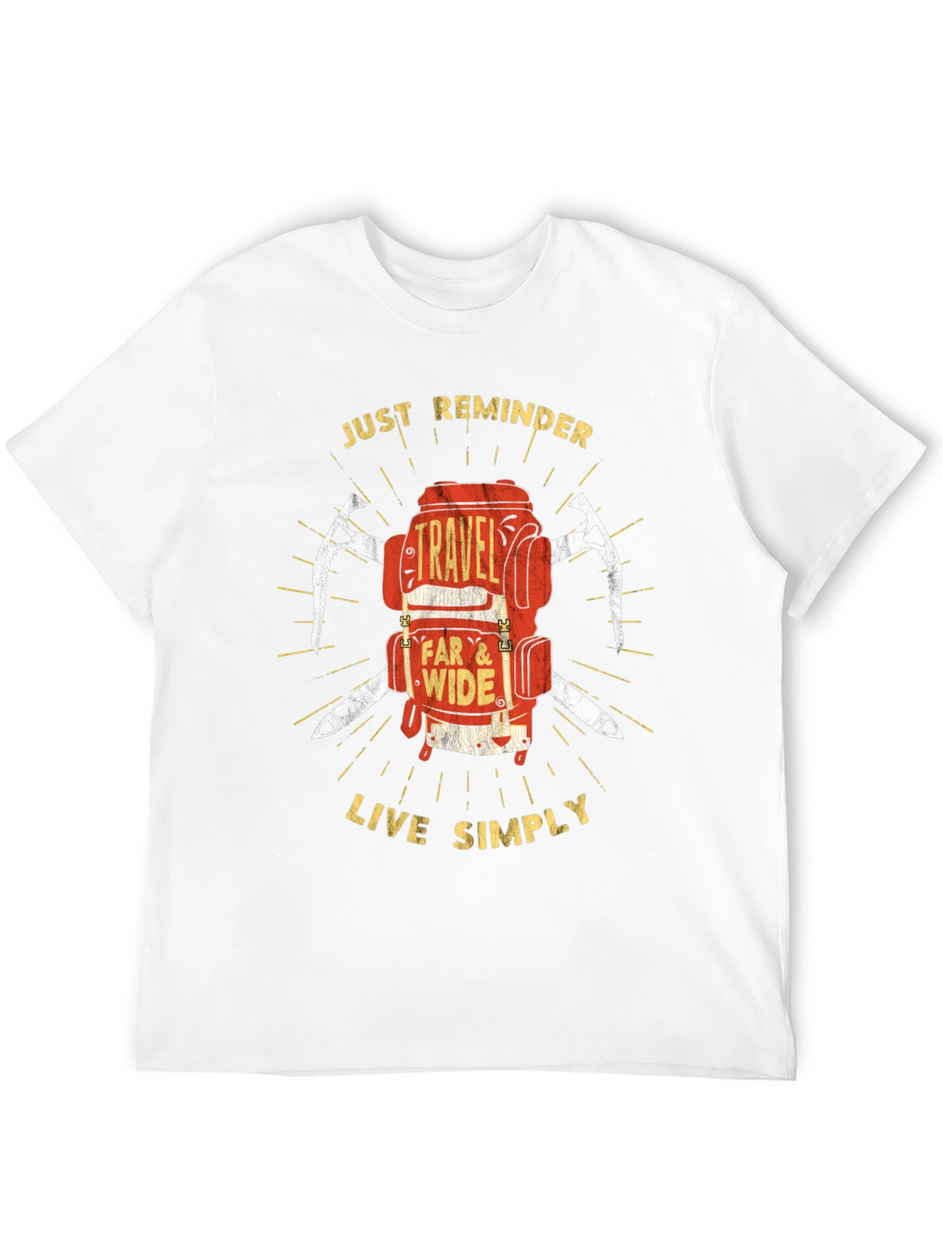 Travel Backpack T-Shirt: Just Reminder - Live Simply