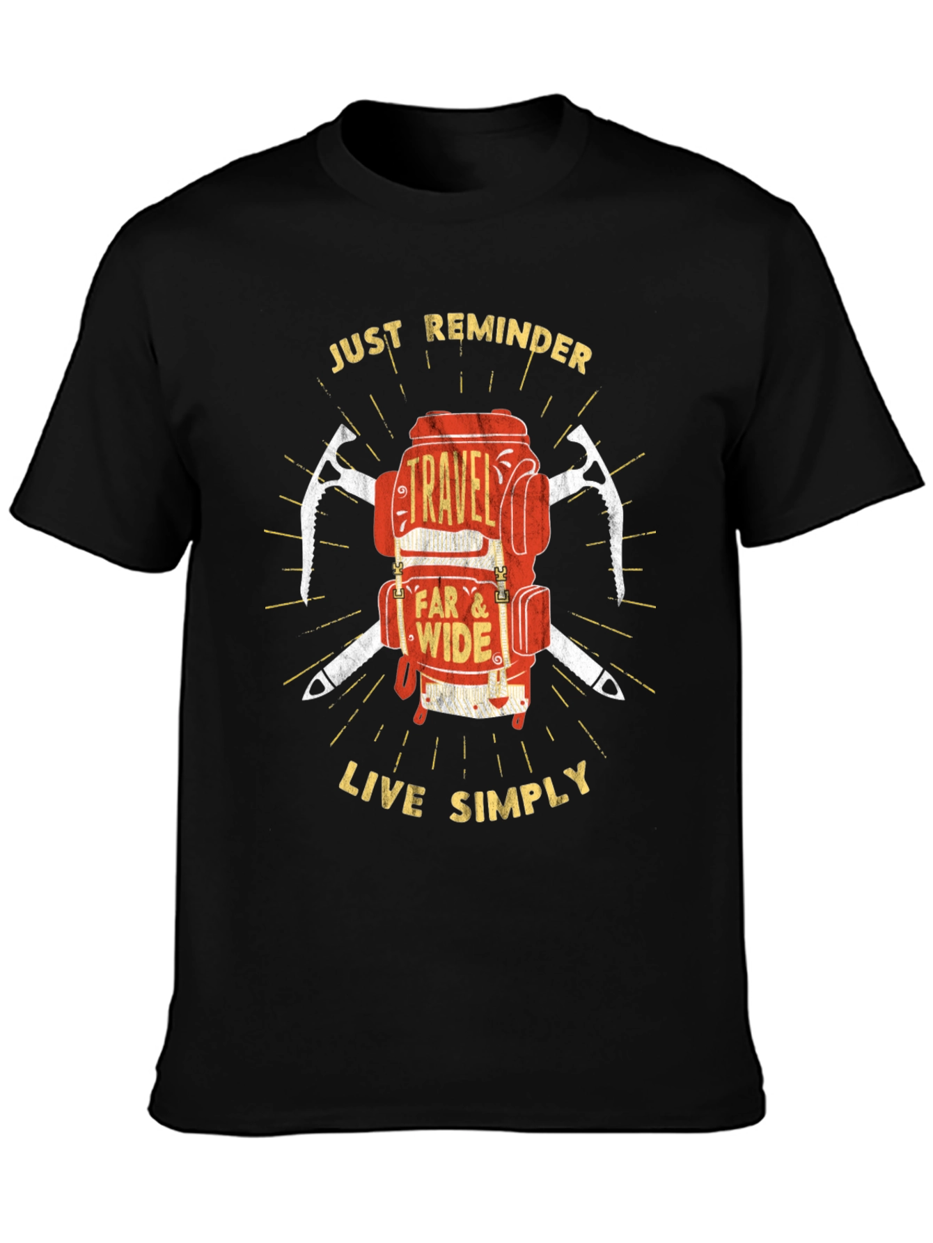 Travel Backpack T-Shirt: Just Reminder - Live Simply
