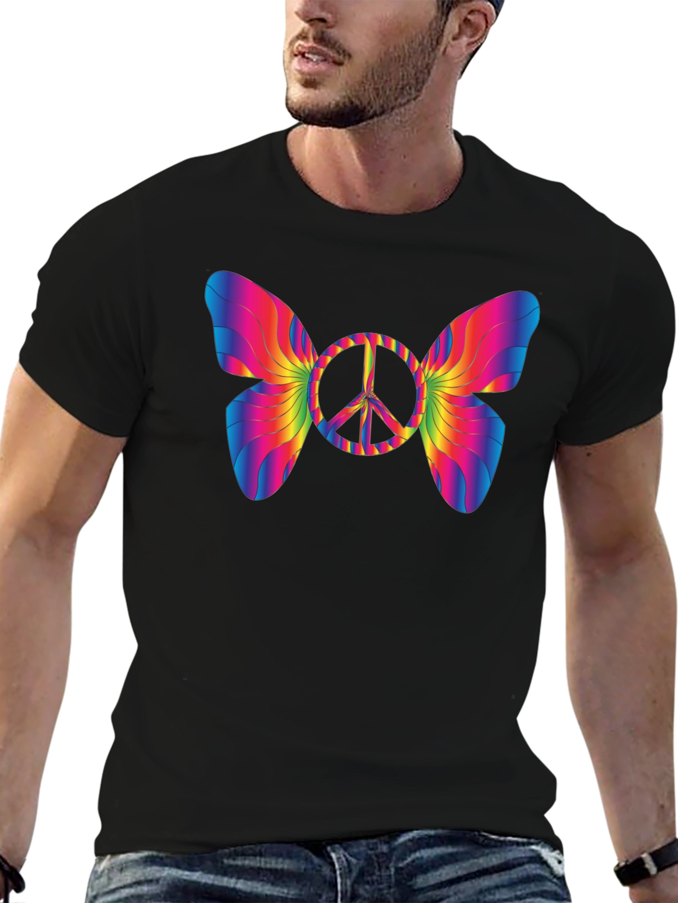 Peace Butterfly Graphic T-Shirt