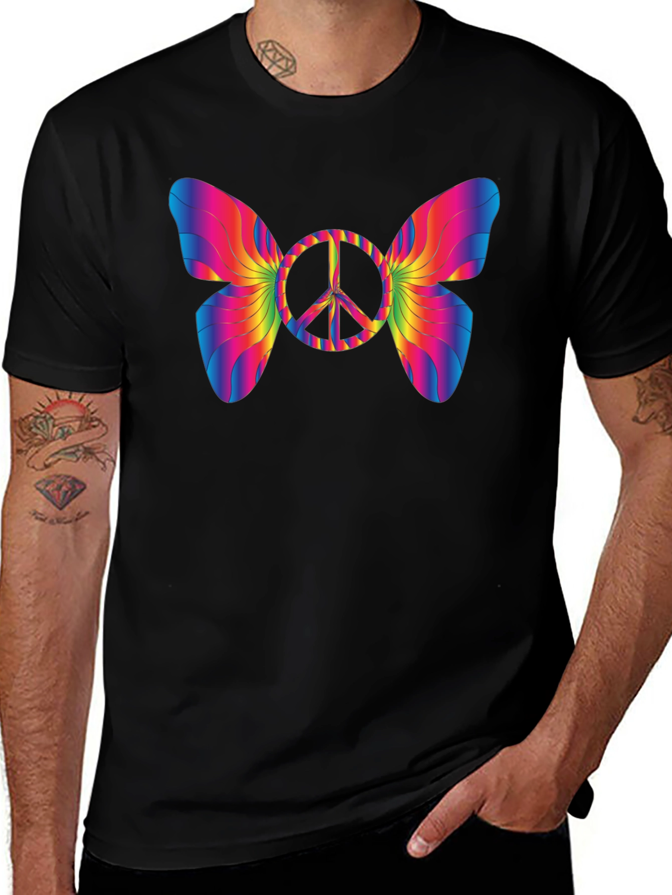 Peace Butterfly Graphic T-Shirt