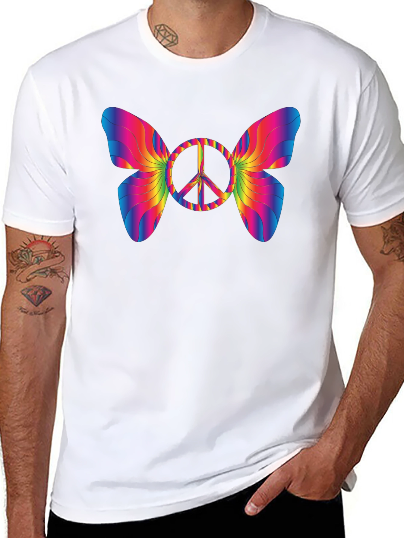 Peace Butterfly Graphic T-Shirt