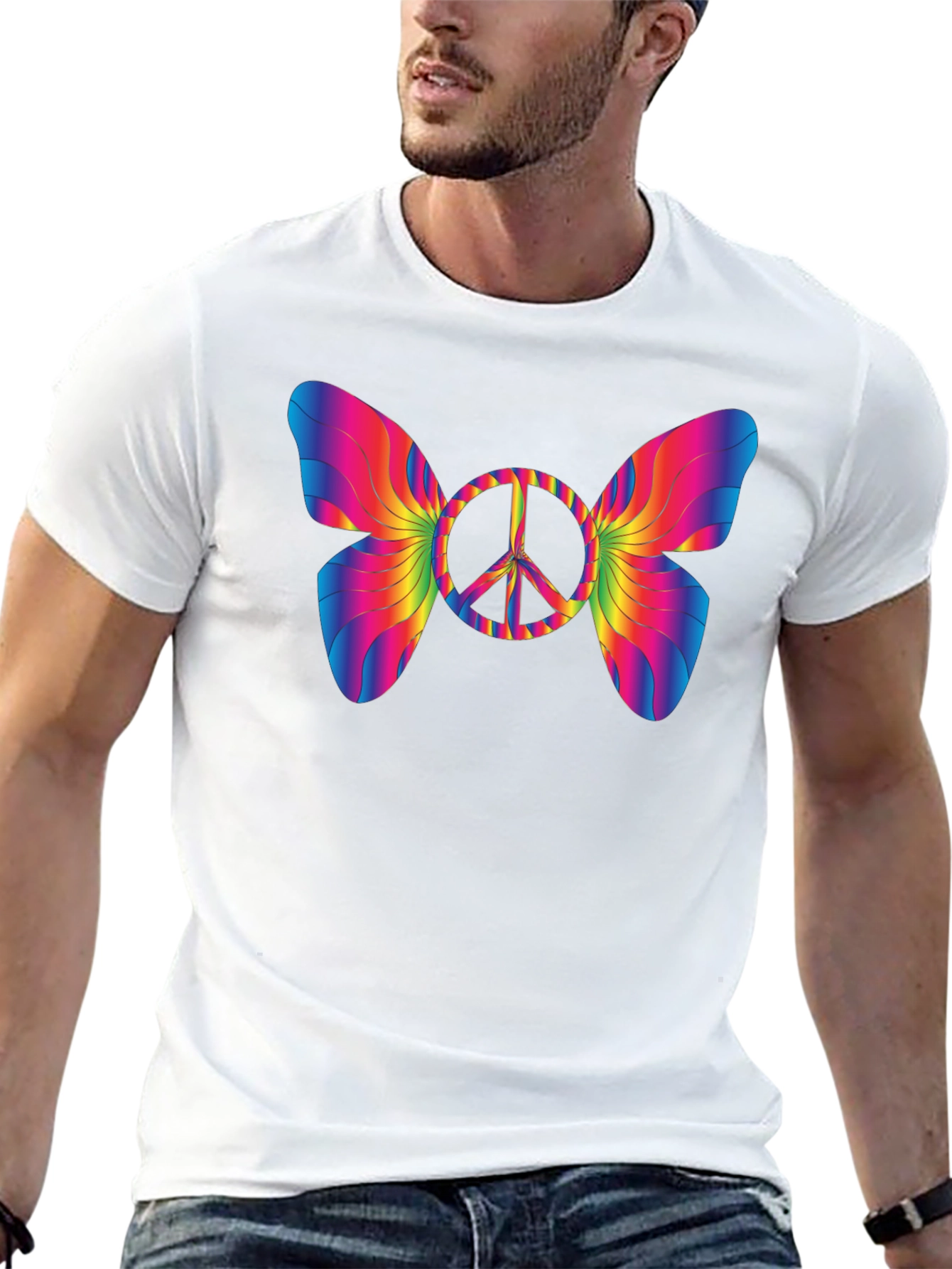 Peace Butterfly Graphic T-Shirt