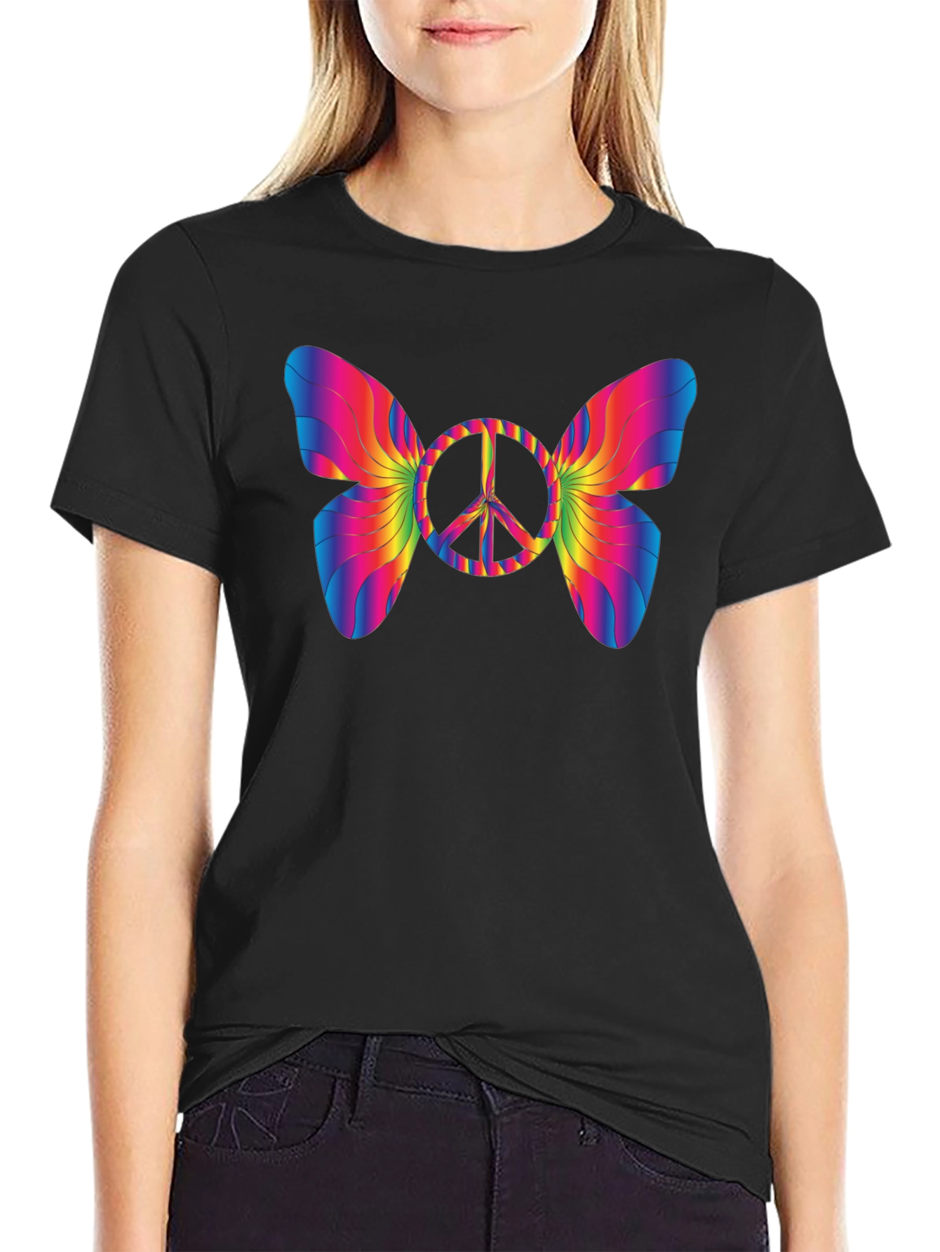Peace Butterfly Graphic T-Shirt