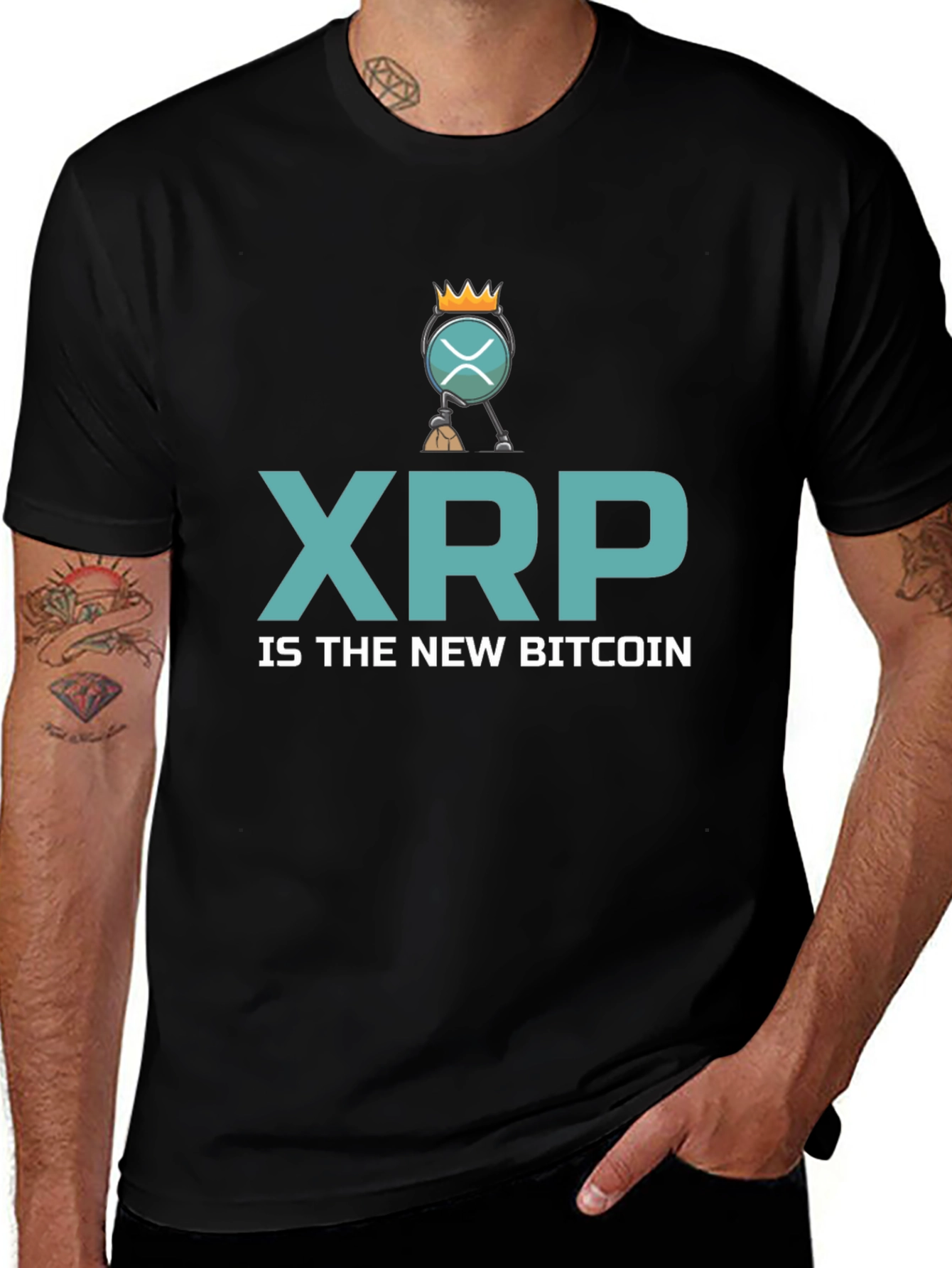 XRP is the New Bitcoin Black T-Shirt