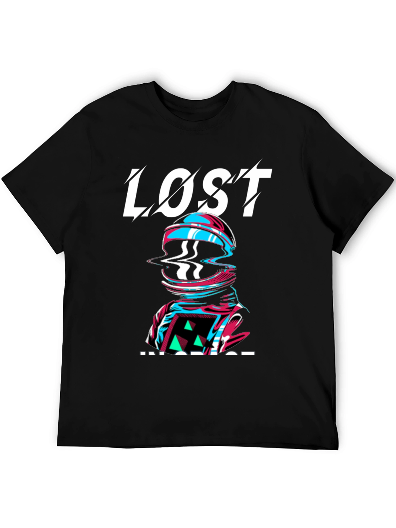 Lost Inside Graphic Print Black T-Shirt