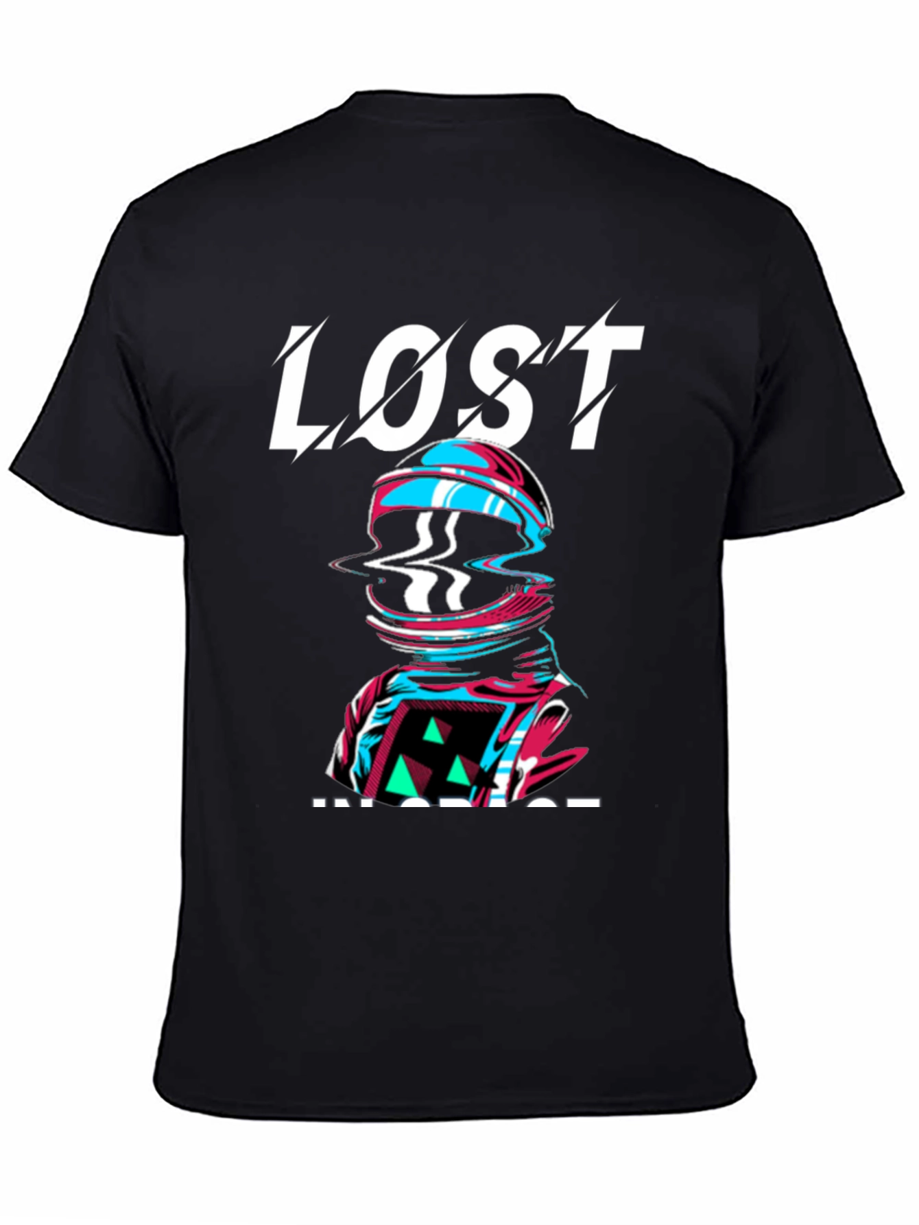 Lost Inside Graphic Print Black T-Shirt
