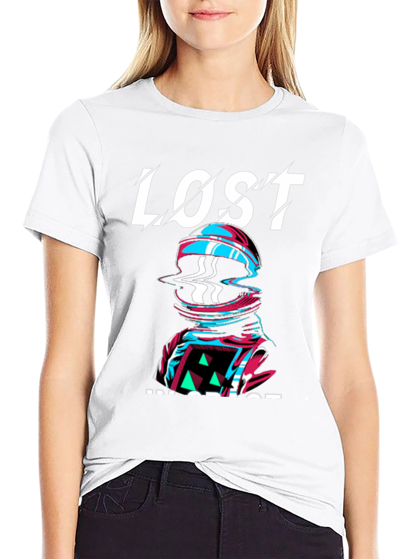 Lost Inside Graphic Print Black T-Shirt