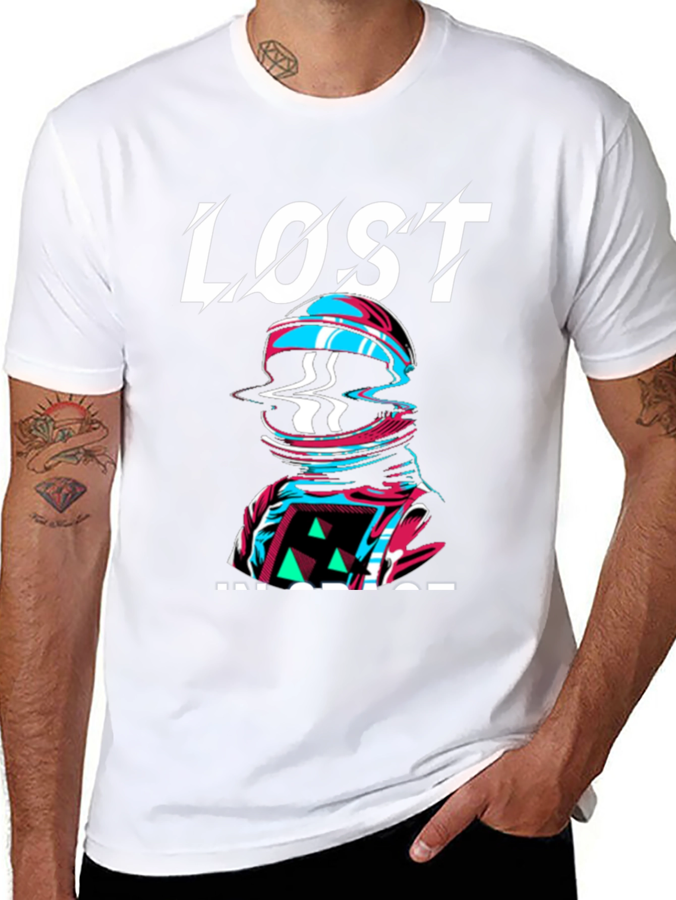 Lost Inside Graphic Print Black T-Shirt