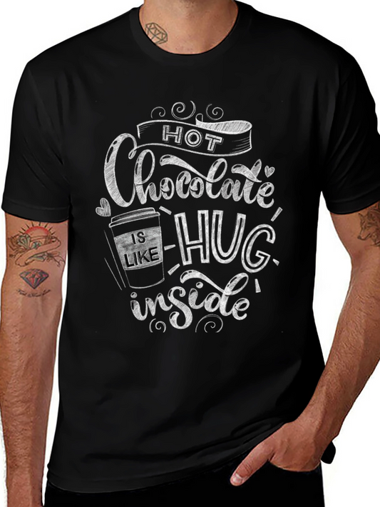 Hot Chocolate Hug Graphic T-Shirt - Black