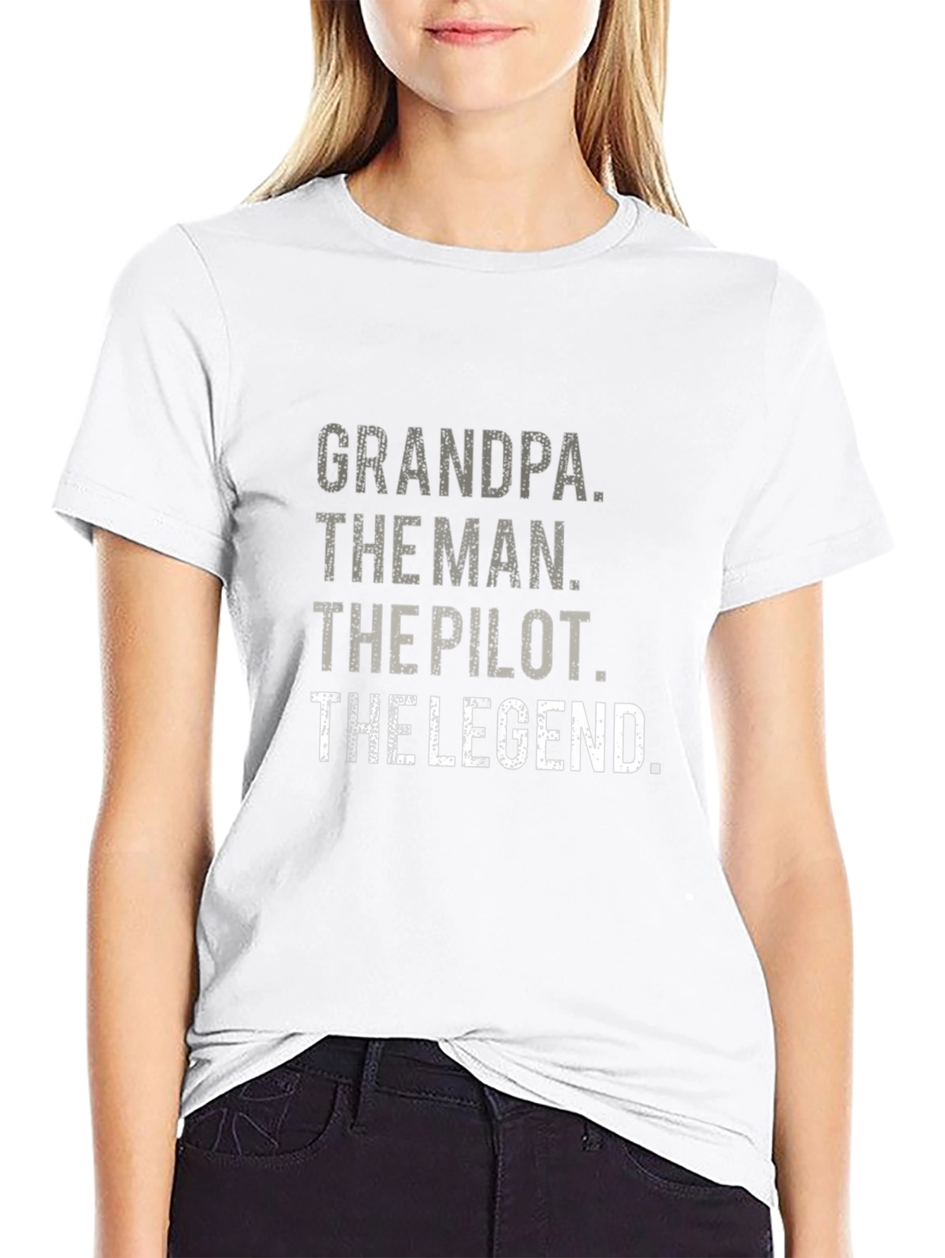 Grandpa Pilot Legend Black Graphic Tee