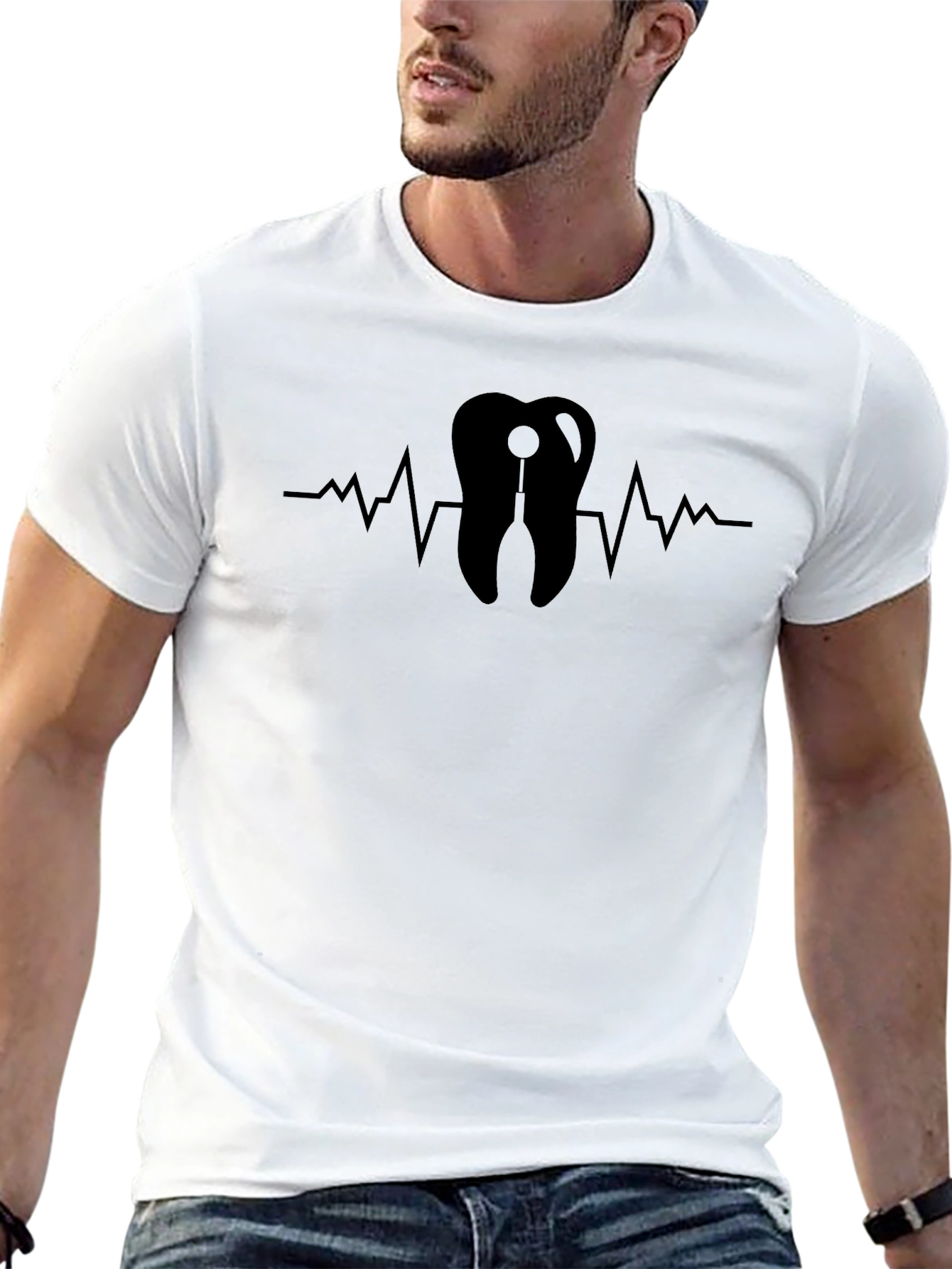 Dentist Heartbeat T-Shirt - Modern Graphic Tee