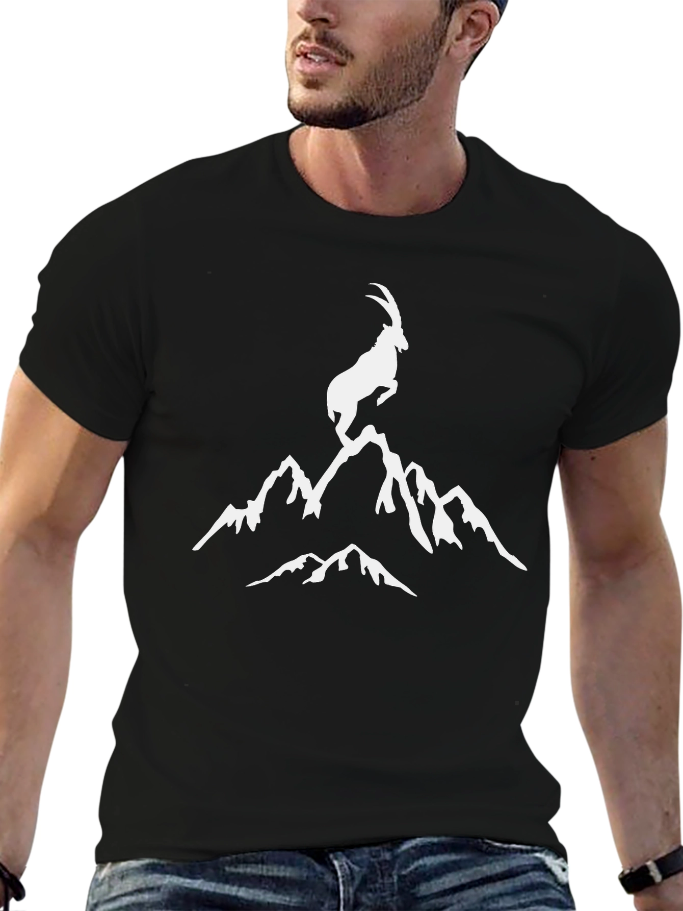 Mountain Goat Graphic Tee - Black