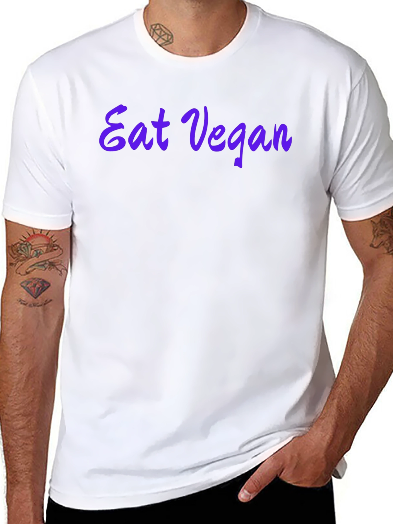 Eat Vegan Black T-Shirt - Stylish Vegetarian Apparel