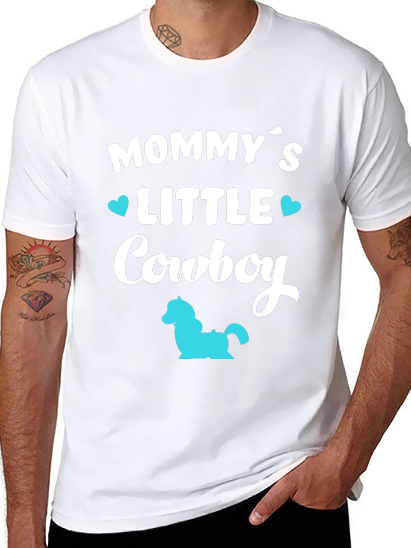 Mommys Little Cowboy - Black T-Shirt