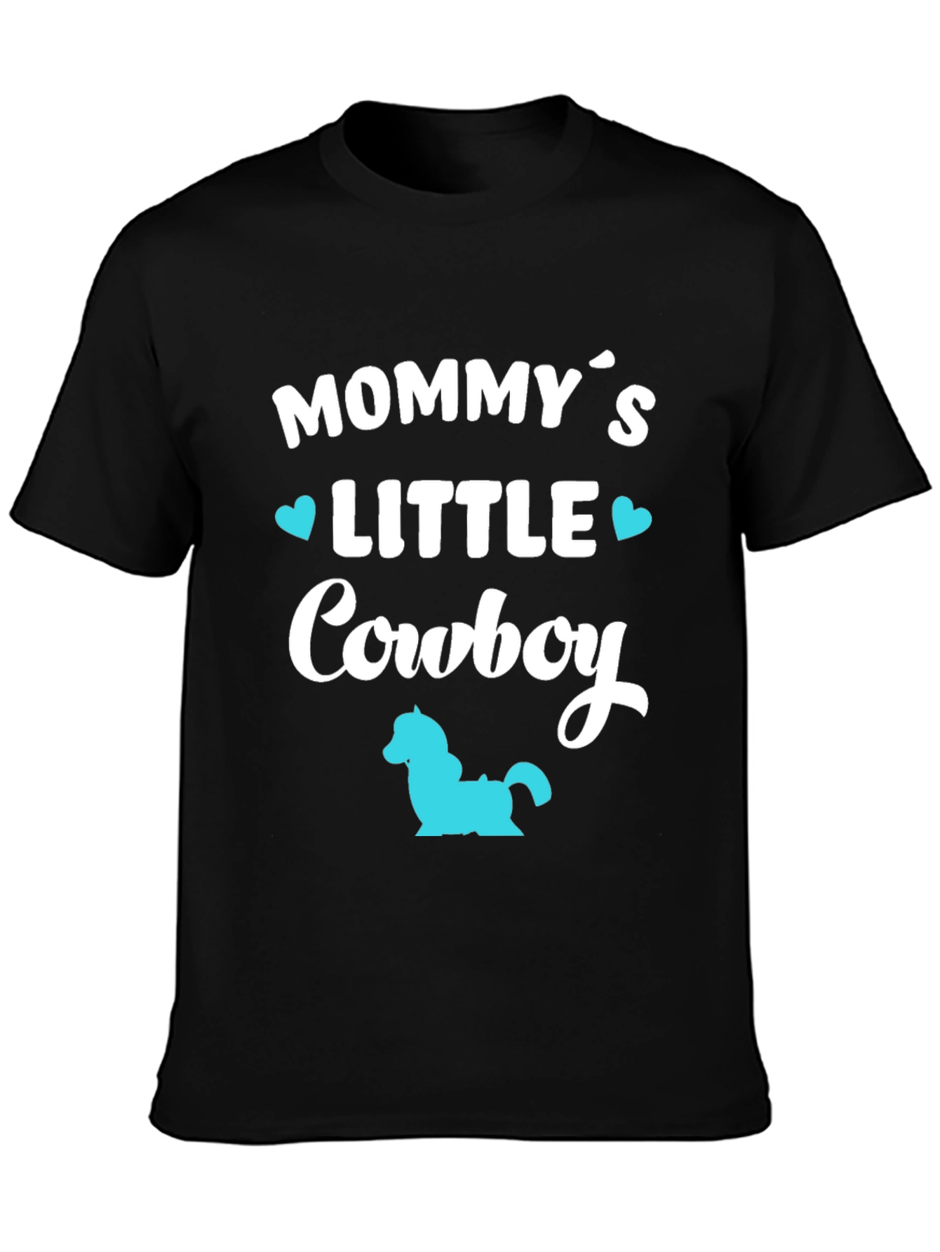 Mommys Little Cowboy - Black T-Shirt