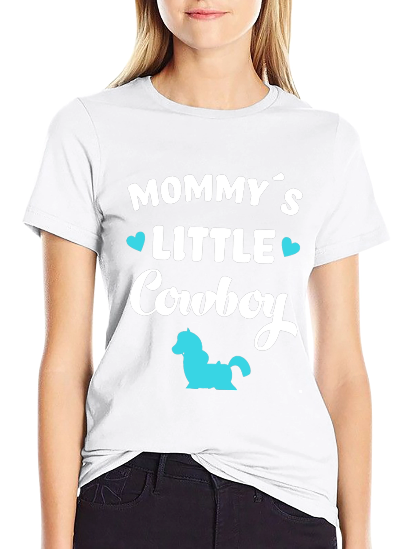 Mommys Little Cowboy - Black T-Shirt