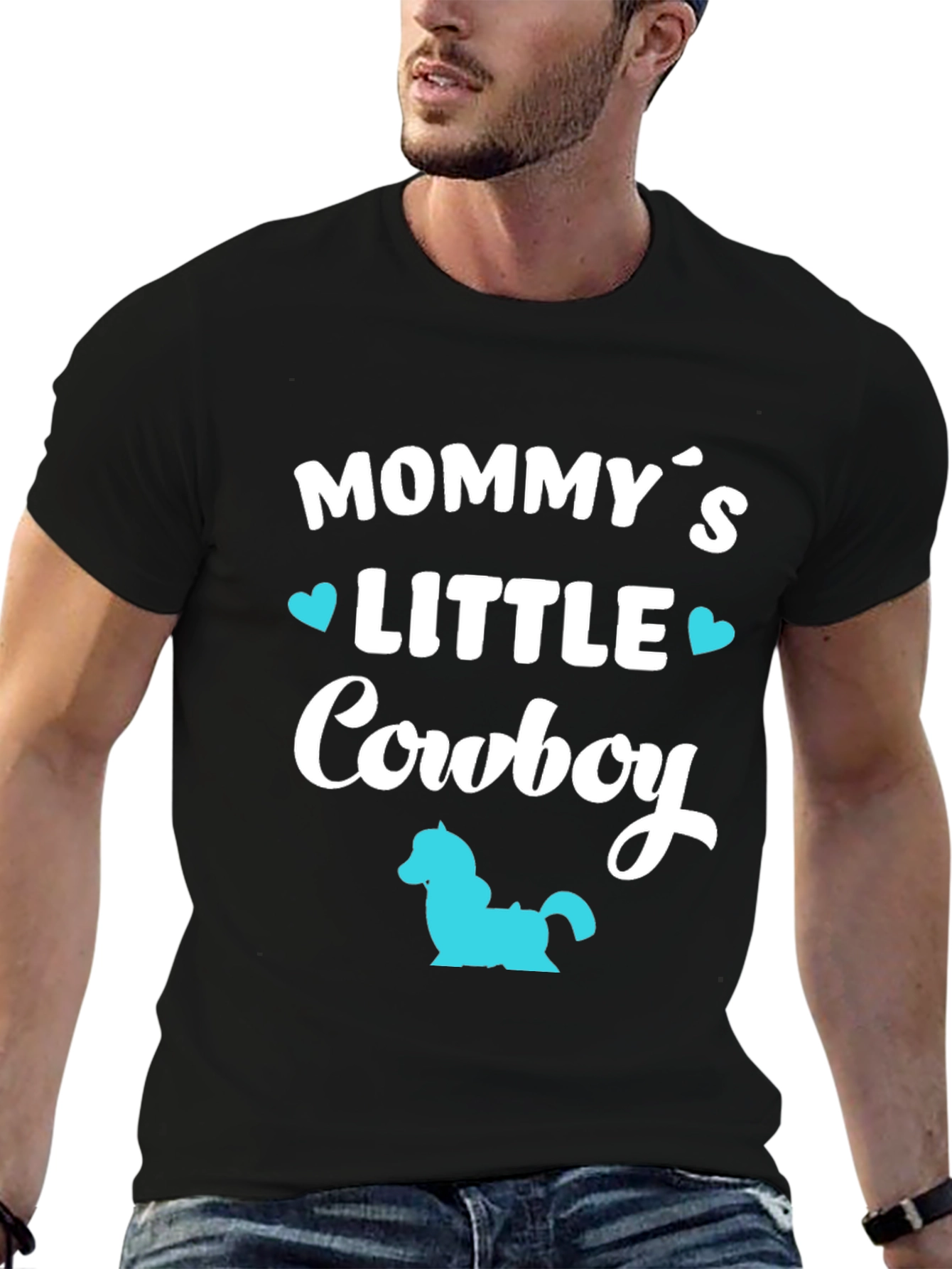 Mommys Little Cowboy - Black T-Shirt