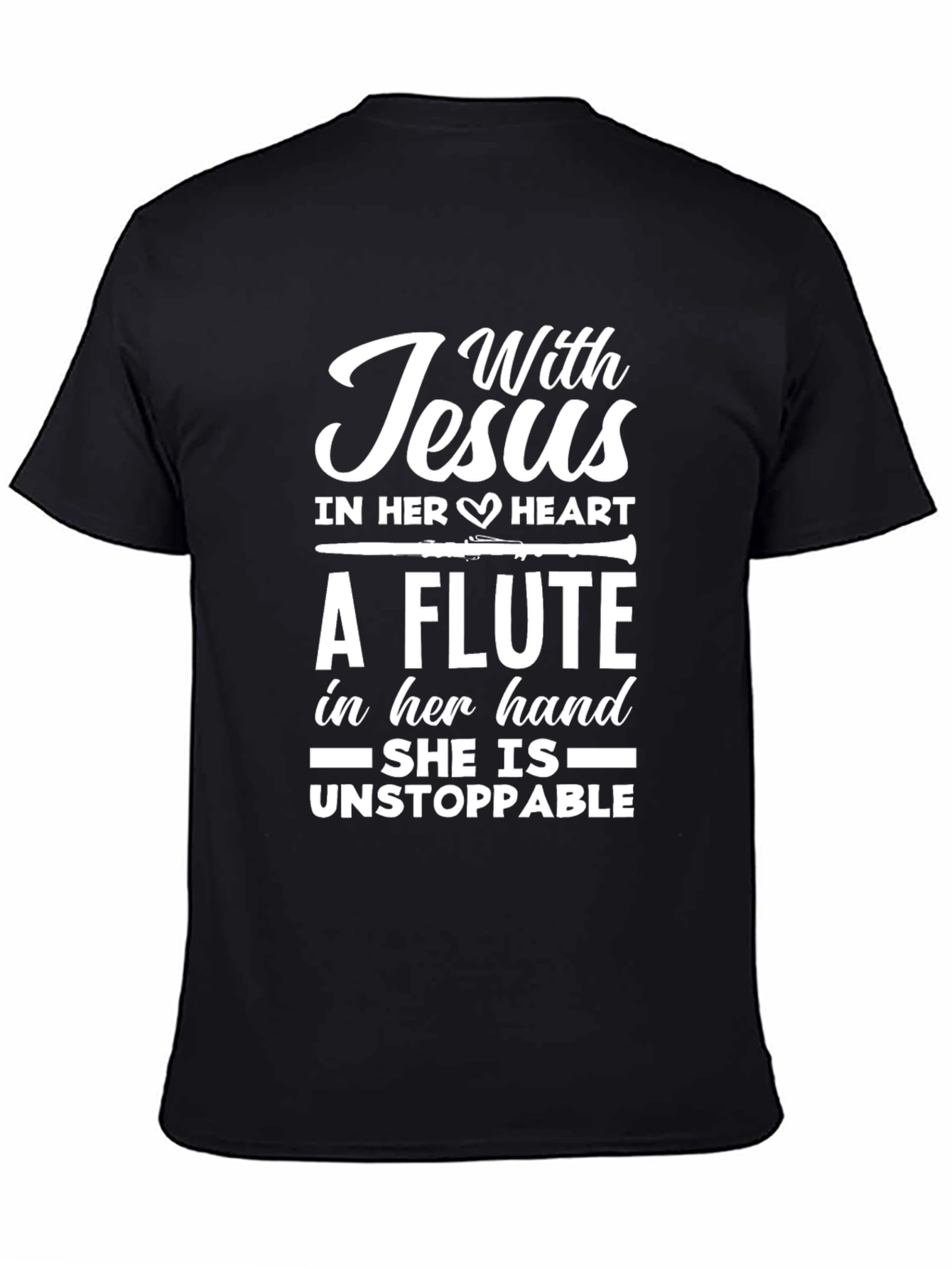 With Jesus Flute T-Shirt
