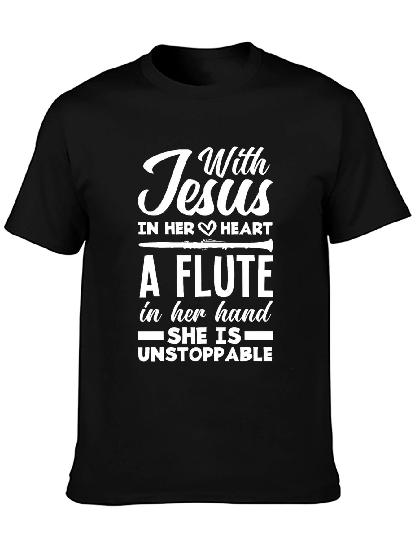 With Jesus Flute T-Shirt