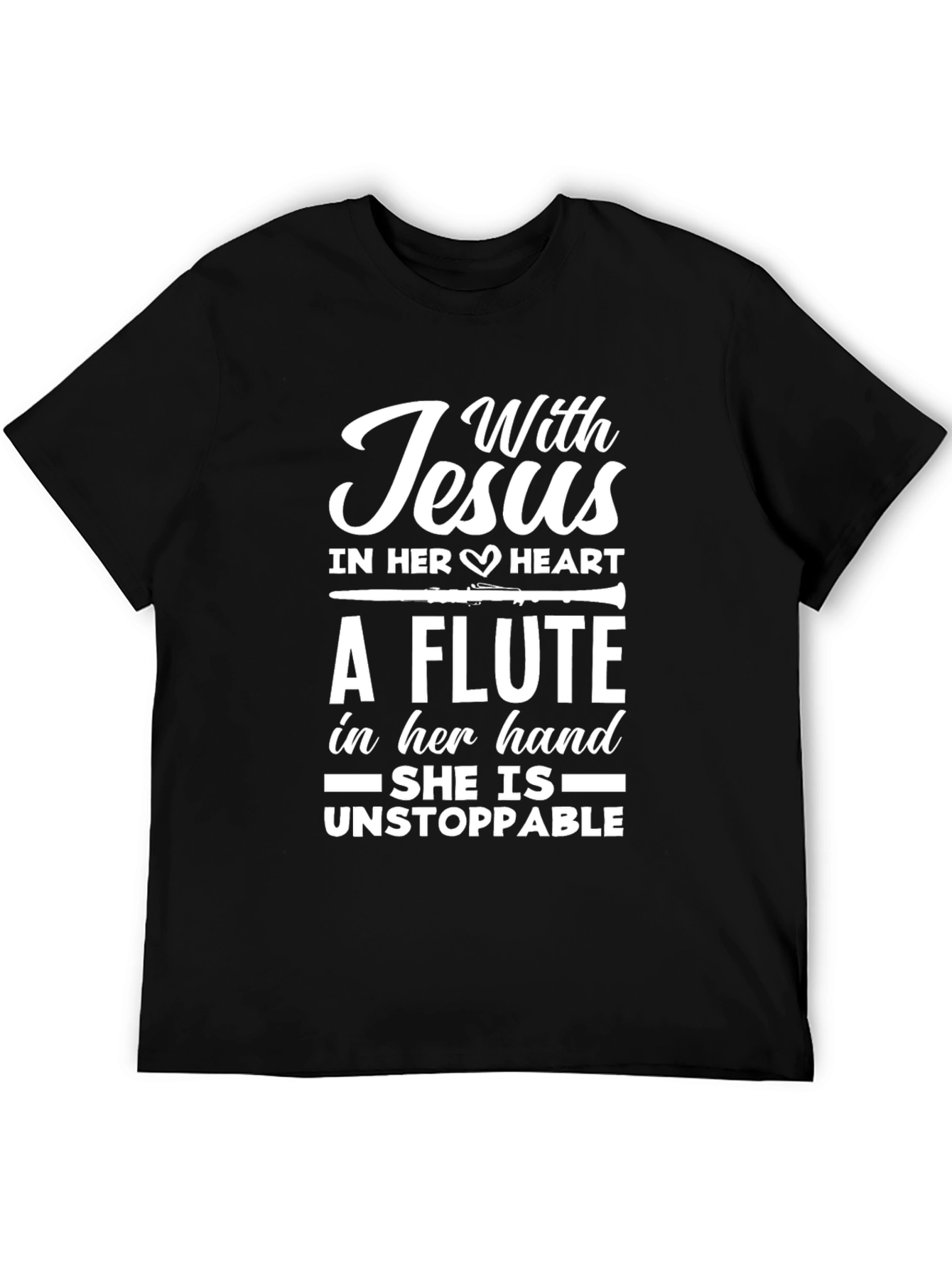 With Jesus Flute T-Shirt