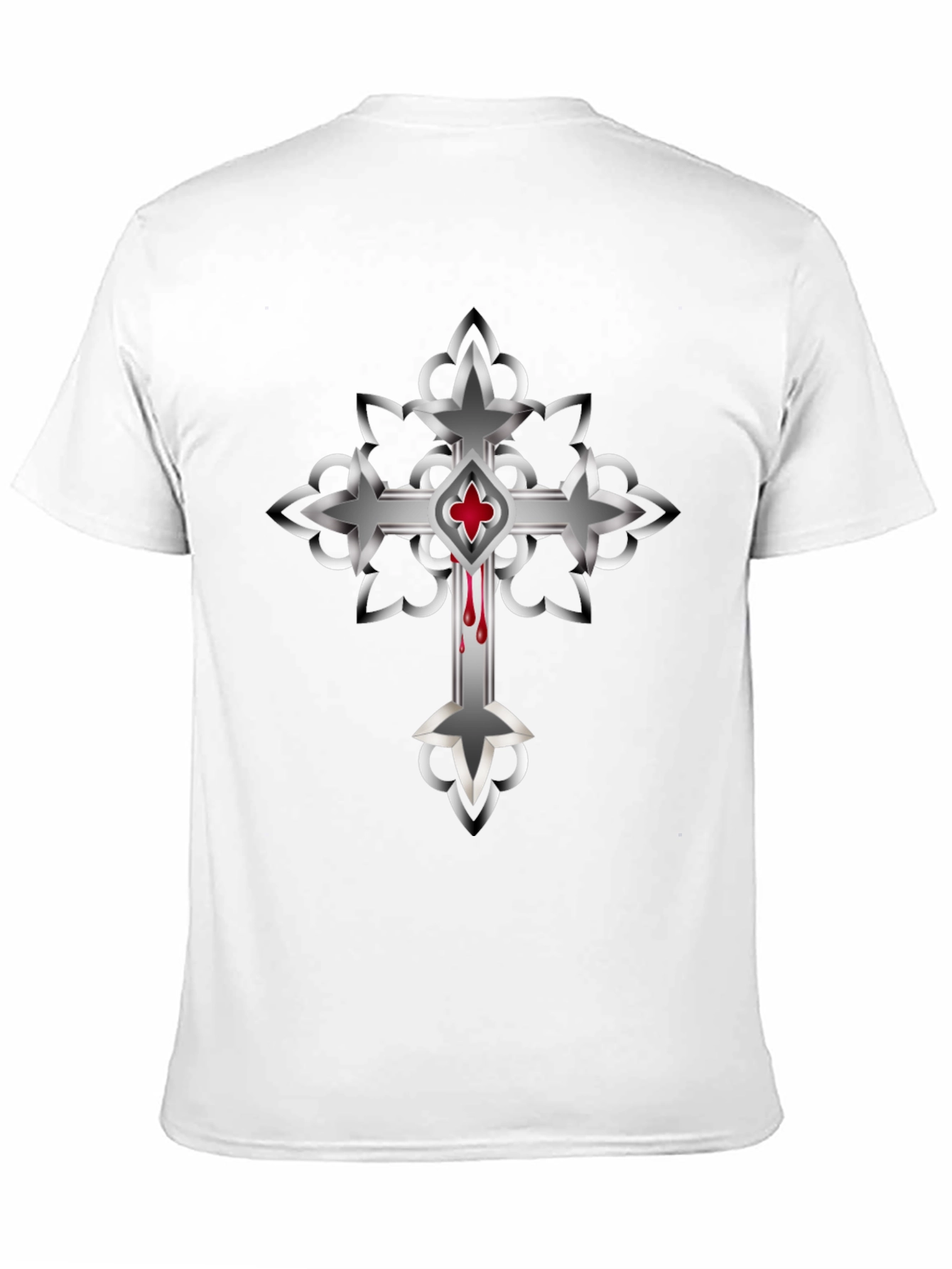 Gothic Cross Graphic T-Shirt - Mens Black Tee
