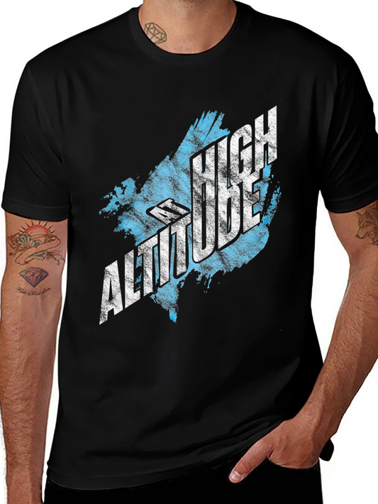 High Altitude Graphic Tee - Black Cotton T-Shirt