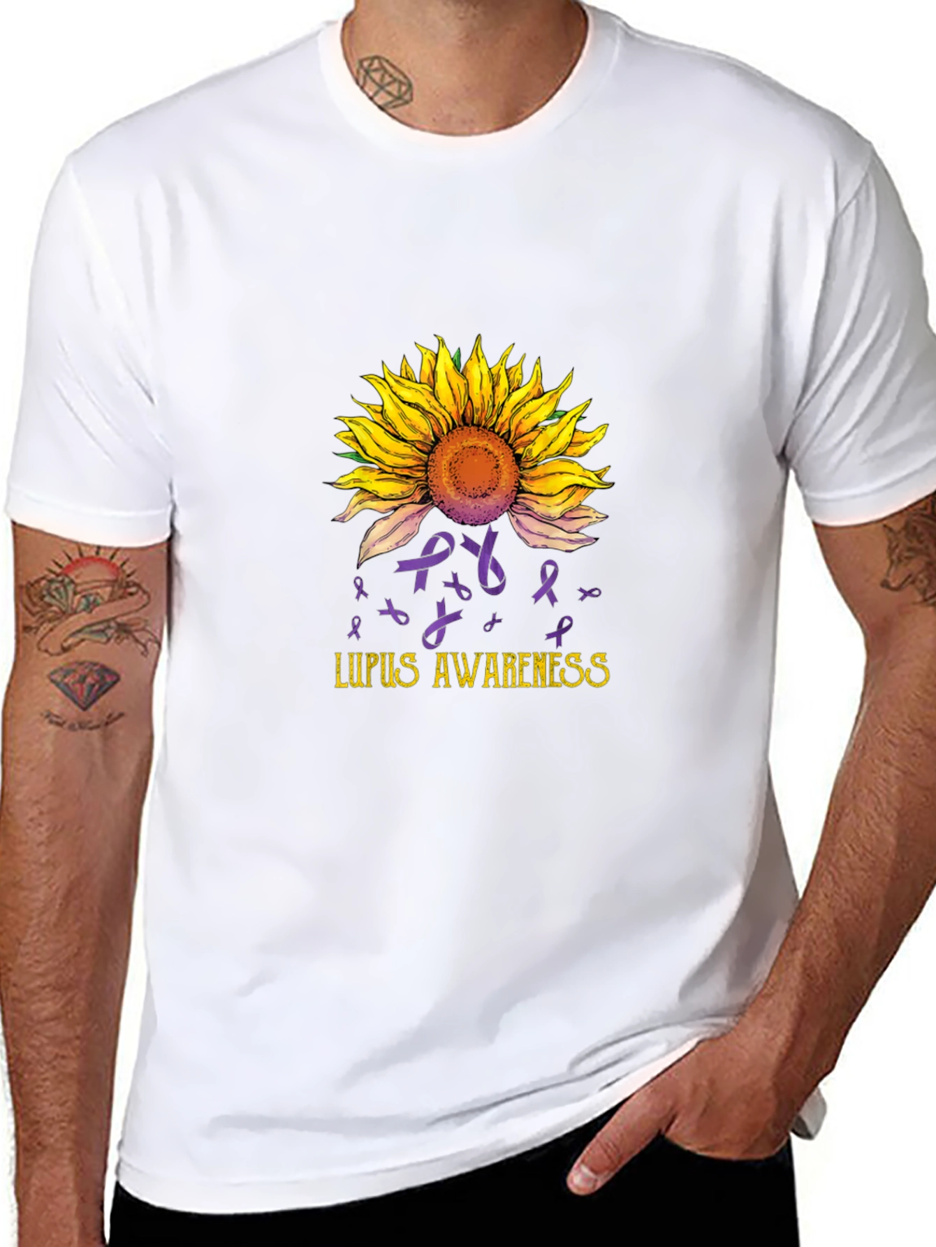 Lupus Awareness Sunflower Graphic Tee