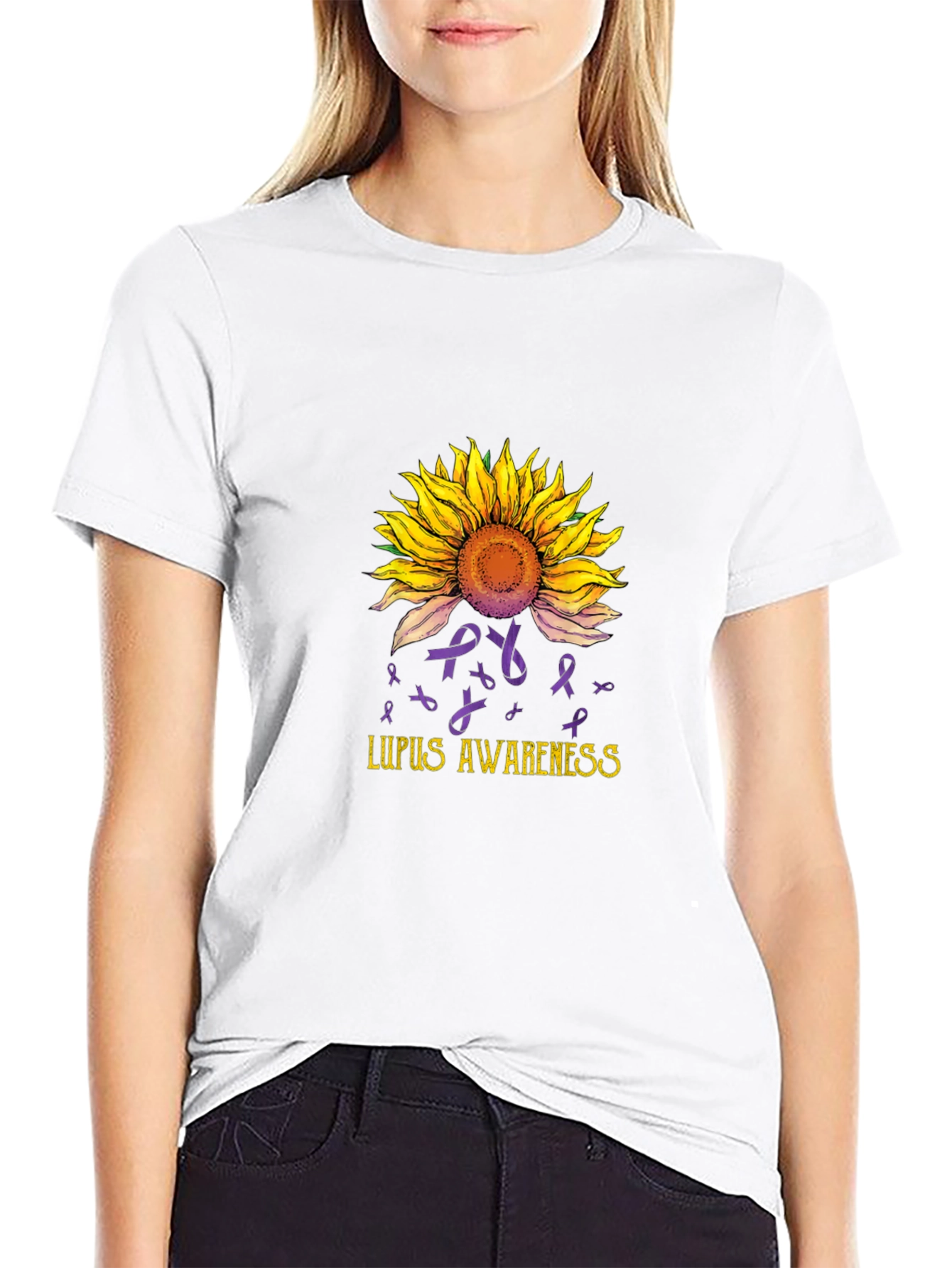 Lupus Awareness Sunflower Graphic Tee