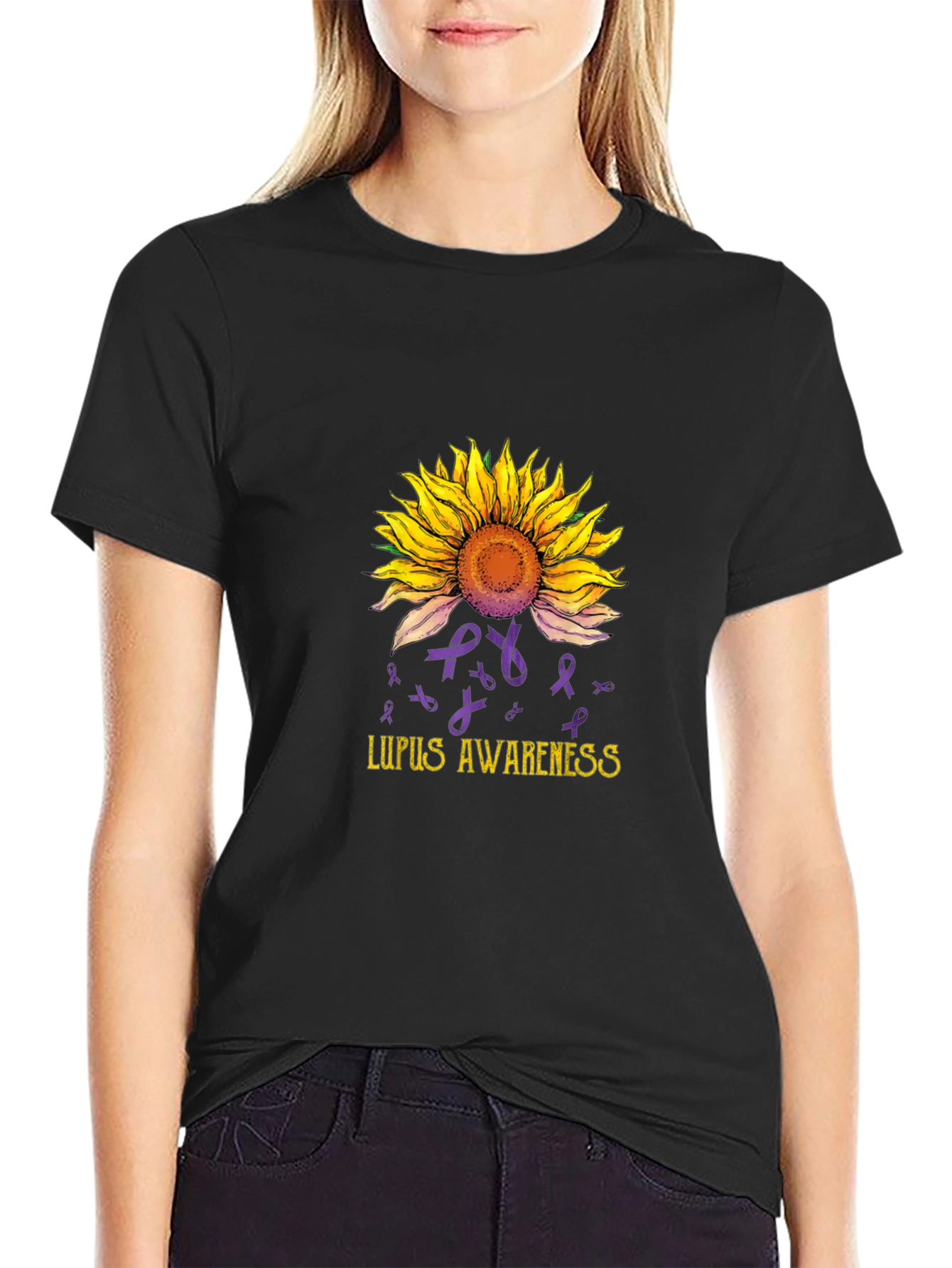 Lupus Awareness Sunflower Graphic Tee