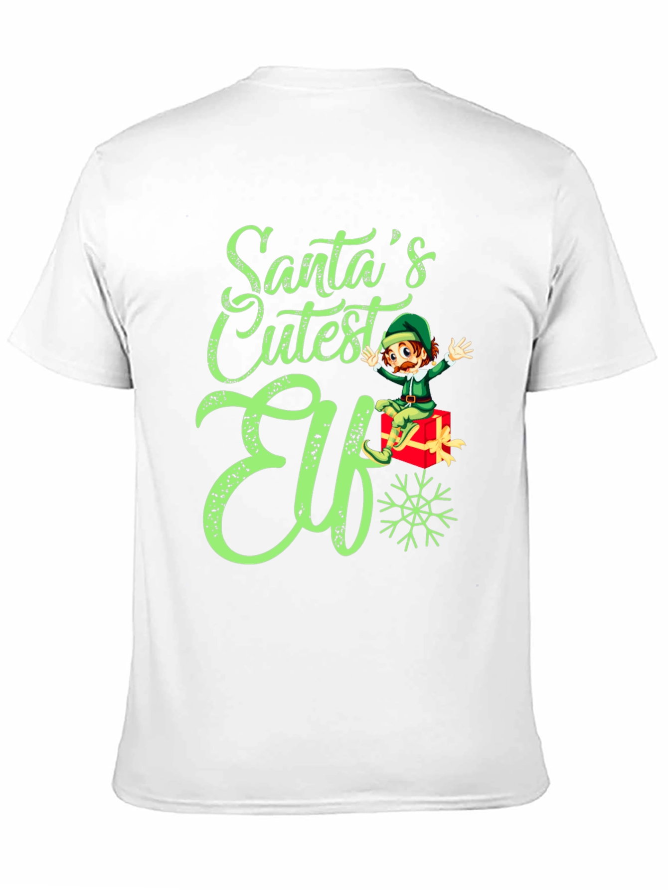 Santas Cutest Elf Christmas Graphic Tee Shirt