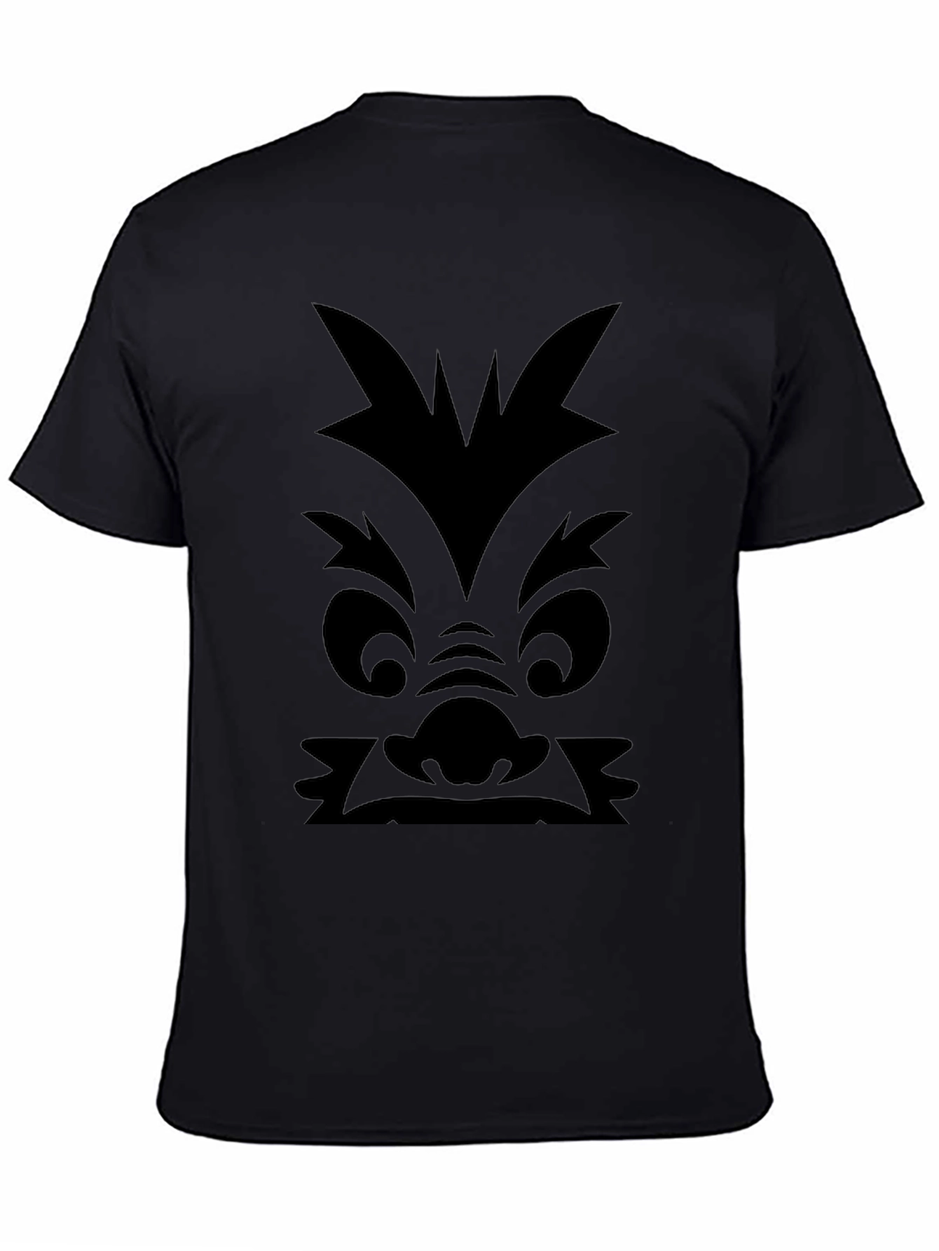 Monster Face Graphic Print Black T-Shirt