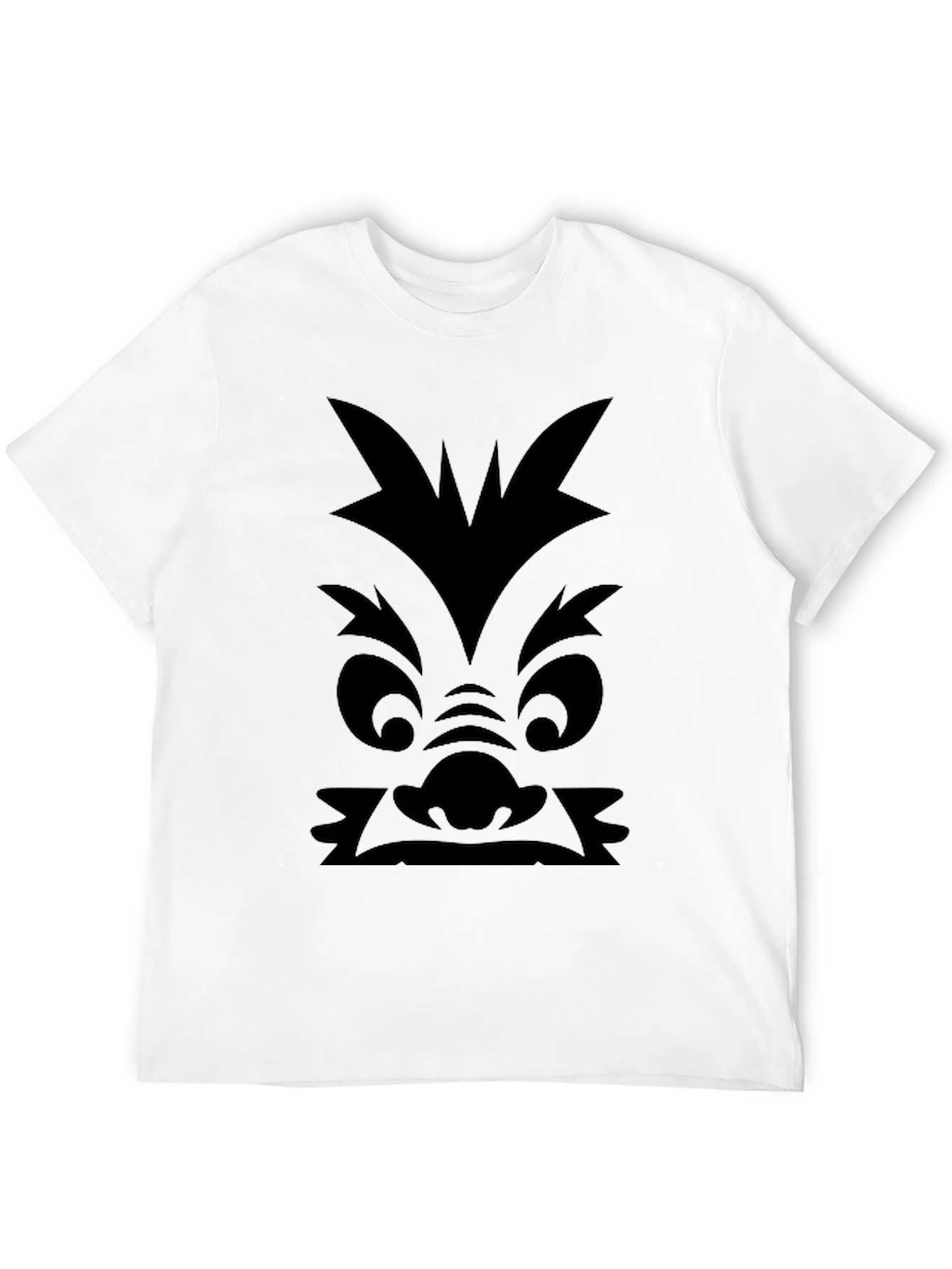 Monster Face Graphic Print Black T-Shirt